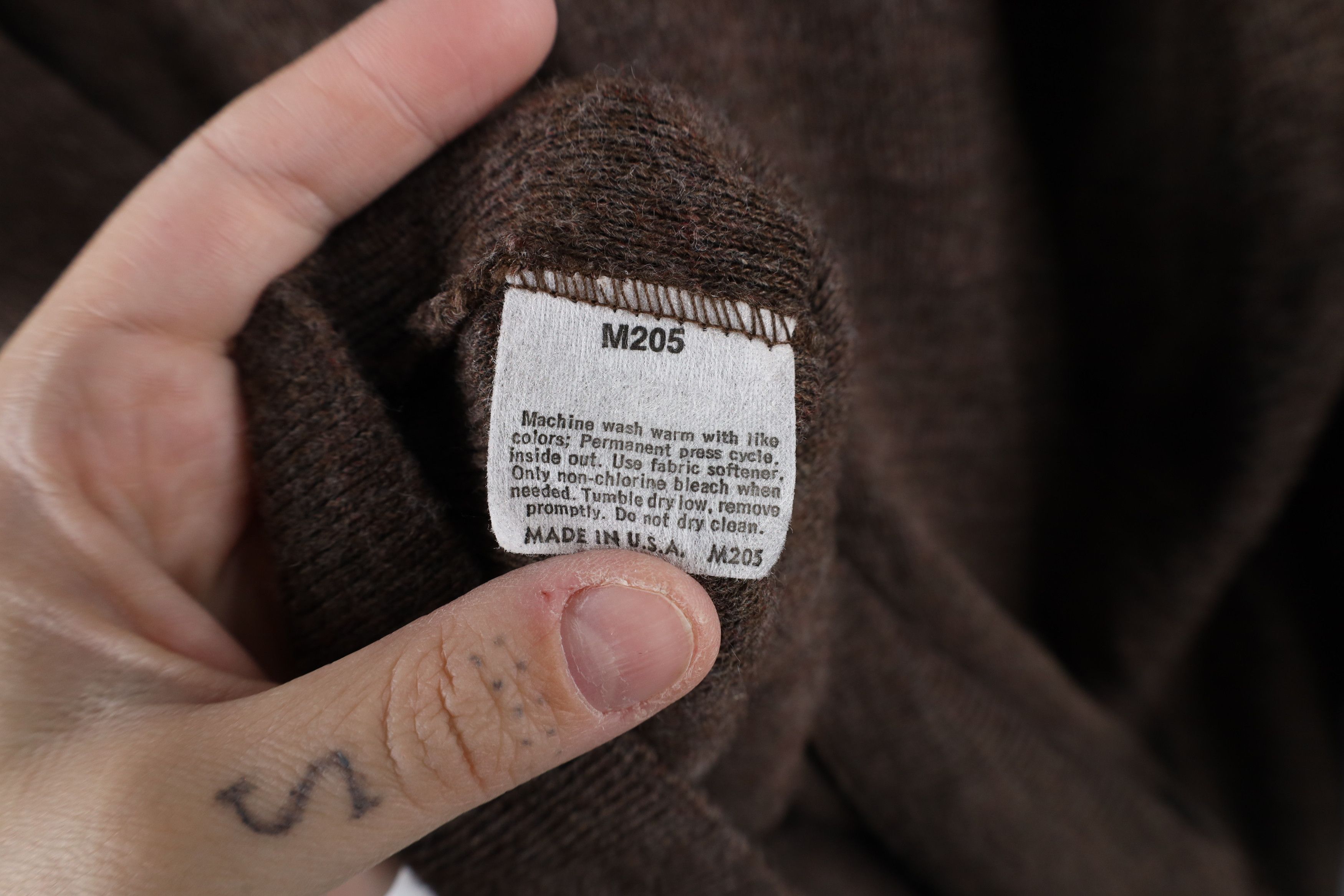 Vintage Vintage 70s Streetwear Blank Knit V-Neck Sweater Brown USA Size US M / EU 48-50 / 2 - 7 Thumbnail