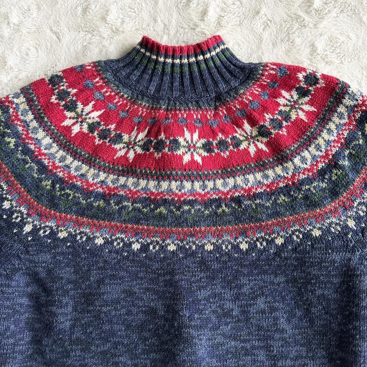 Other Vintage Fair Isle Cardigan Sweater Womens Medium Blue Zip Size M / US 6-8 / IT 42-44 - 5 Thumbnail