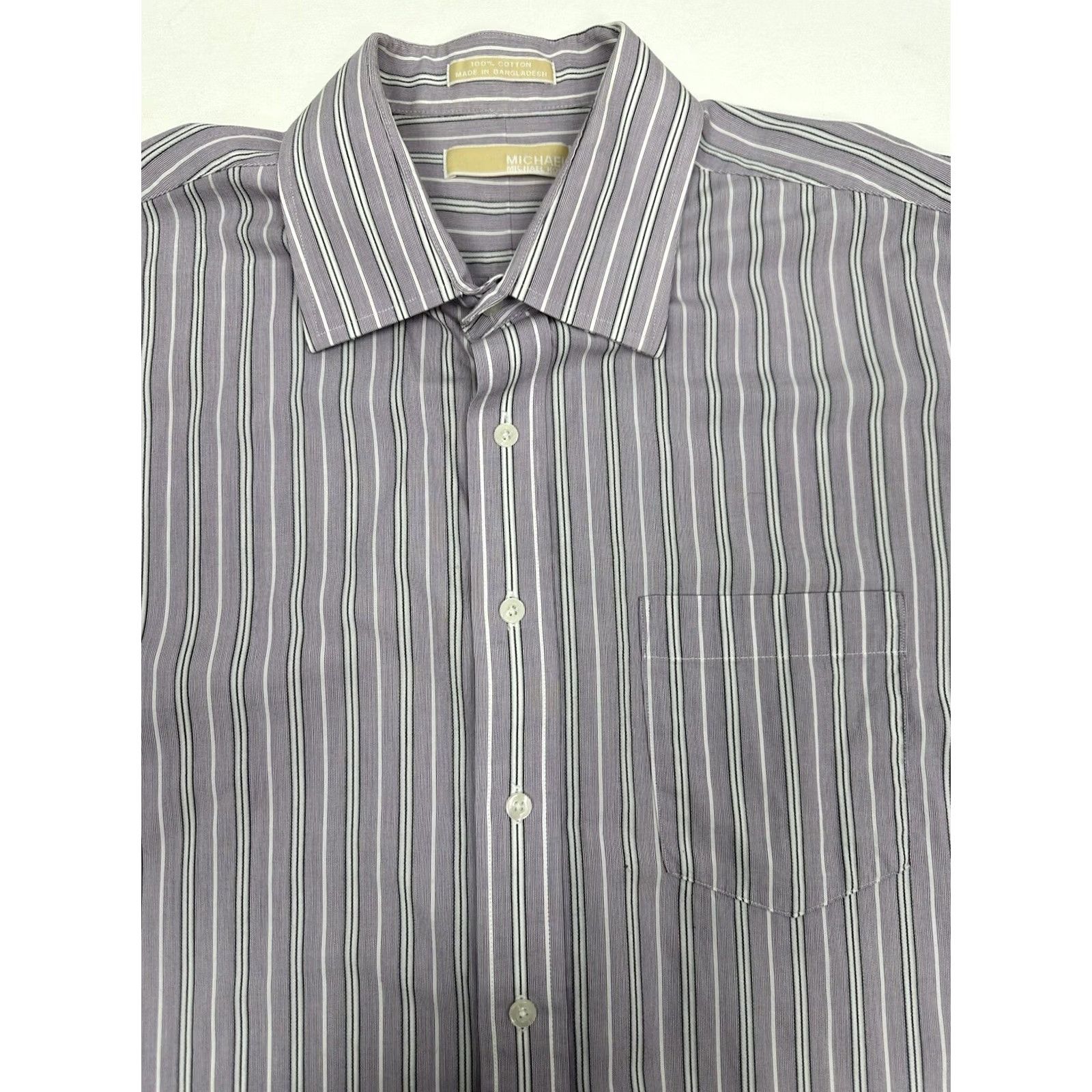 Michael Kors Michael Kors Men's Button Up Shirt Long Sleeve Stripes Plaid Purple 2XL Size US XXL / EU 58 / 5 - 2 Thumbnail