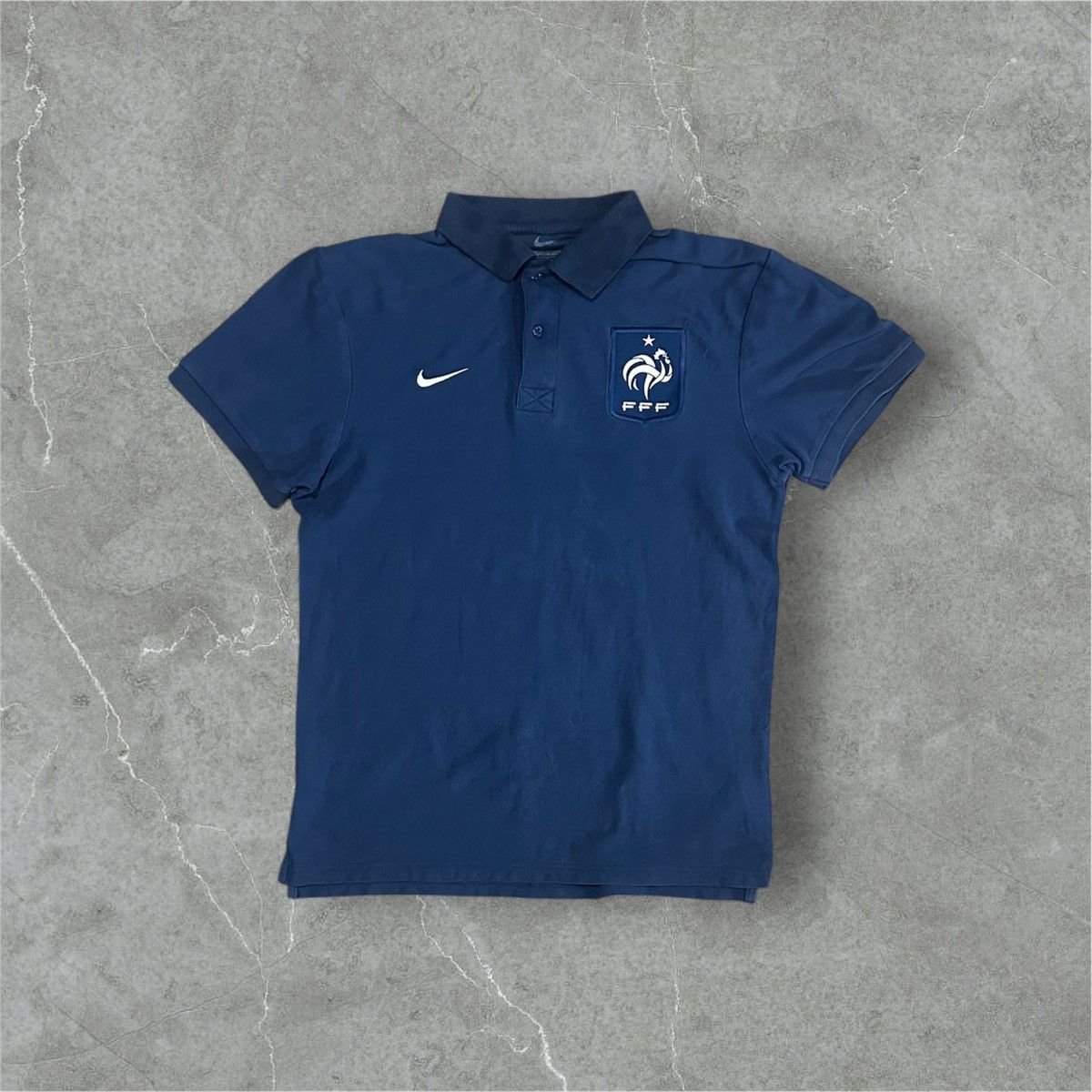 Nike Nike Frankreich Polo FFF Blau Größe M Size US M / EU 48-50 / 2 - 1 Thumbnail