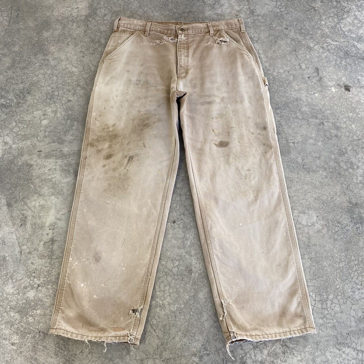 Carhartt VTG Carhartt Blanket Lined Distressed Dirty Carpenter Pants Size US 36 / EU 52 - 4 Thumbnail