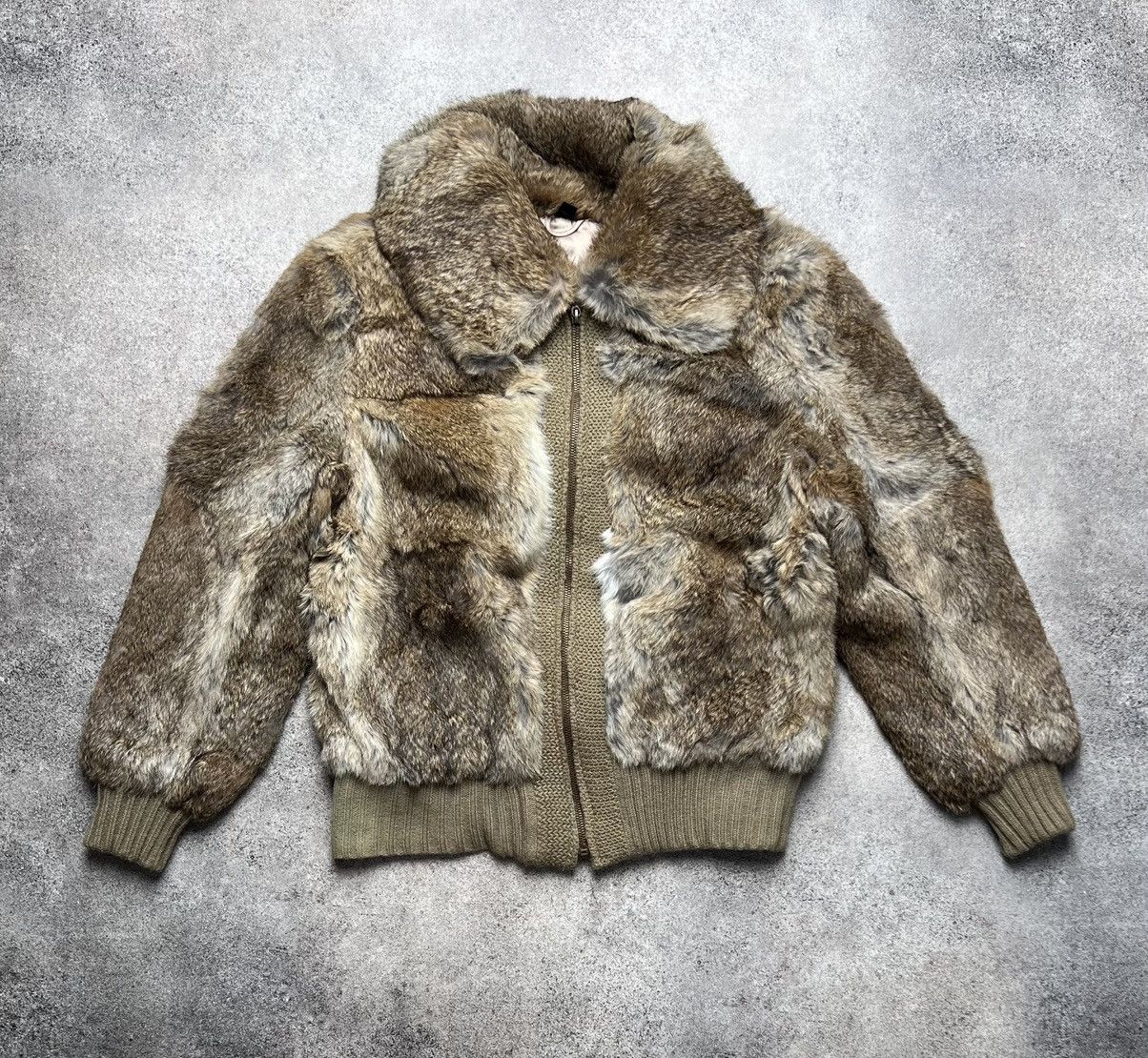 Vintage 90s cropped fur bomber jacket