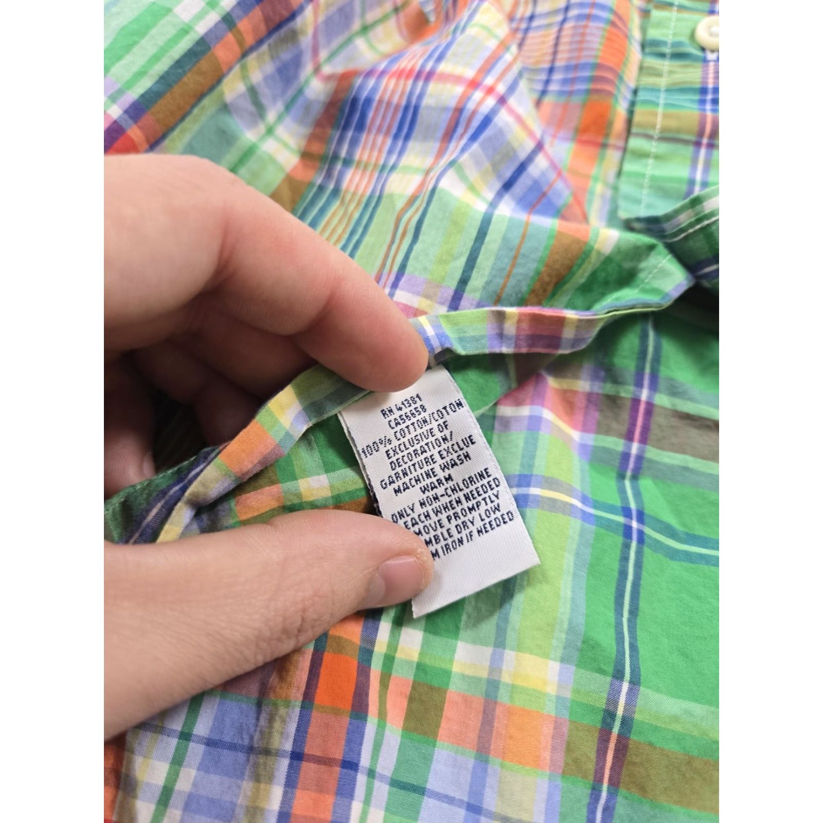 Ralph Lauren Ralph Lauren Shirt Mens LT Tall Green Madras Plaid Classic Fit Button Down Size US L / EU 52-54 / 3 - 5 Thumbnail