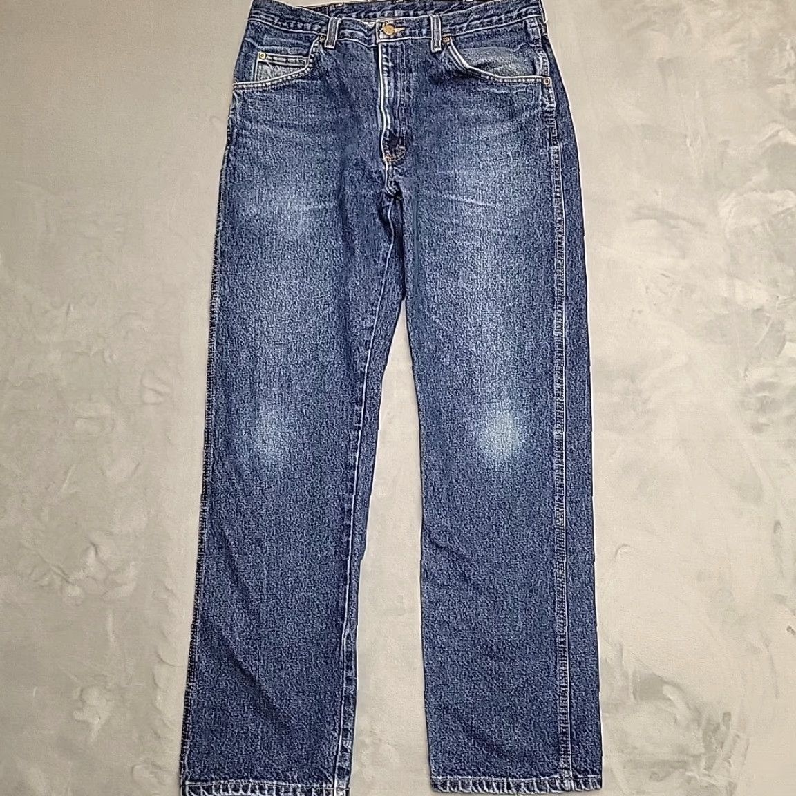 Wrangler VTG Wrangler Jeans Men 34x32 Whiskered Faded Cowboy Western USA Denim Cotton 5-Pocket Design Medium Blue Mens Size US 34 / EU 50 - 2 Thumbnail