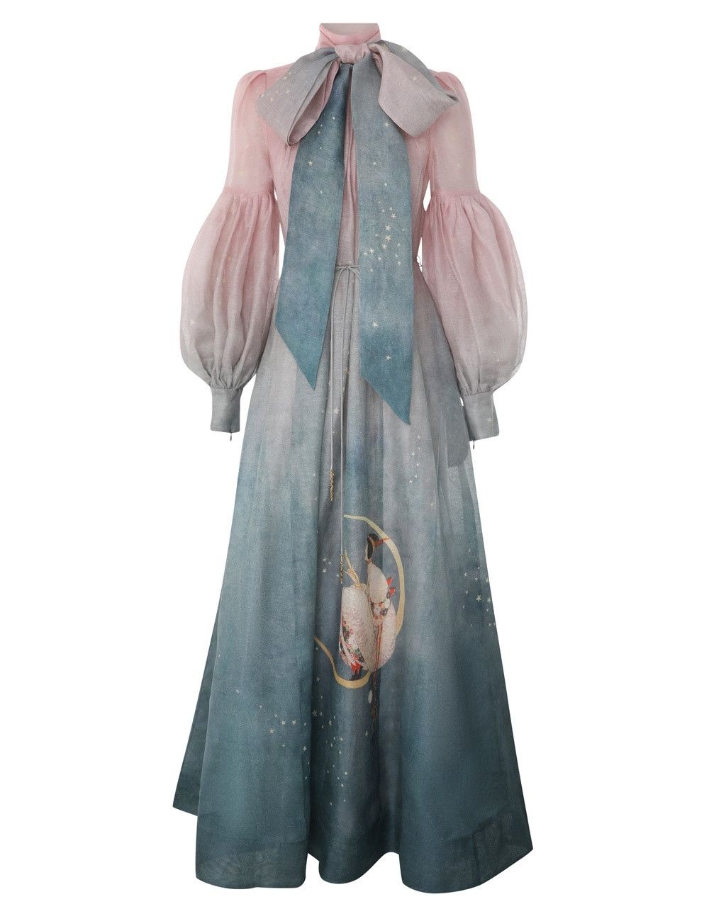 Zimmermann oc11z0825 Eden Tie Neck Gown in Multicolor Size L / US 10 / IT 46 - 1 Thumbnail