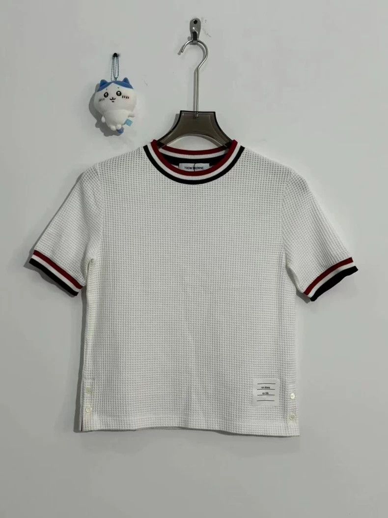 Thom Browne Thom Browne Short Sleeve Waffle Knit Top - dmc Size US M / EU 48-50 / 2 - 1 Thumbnail
