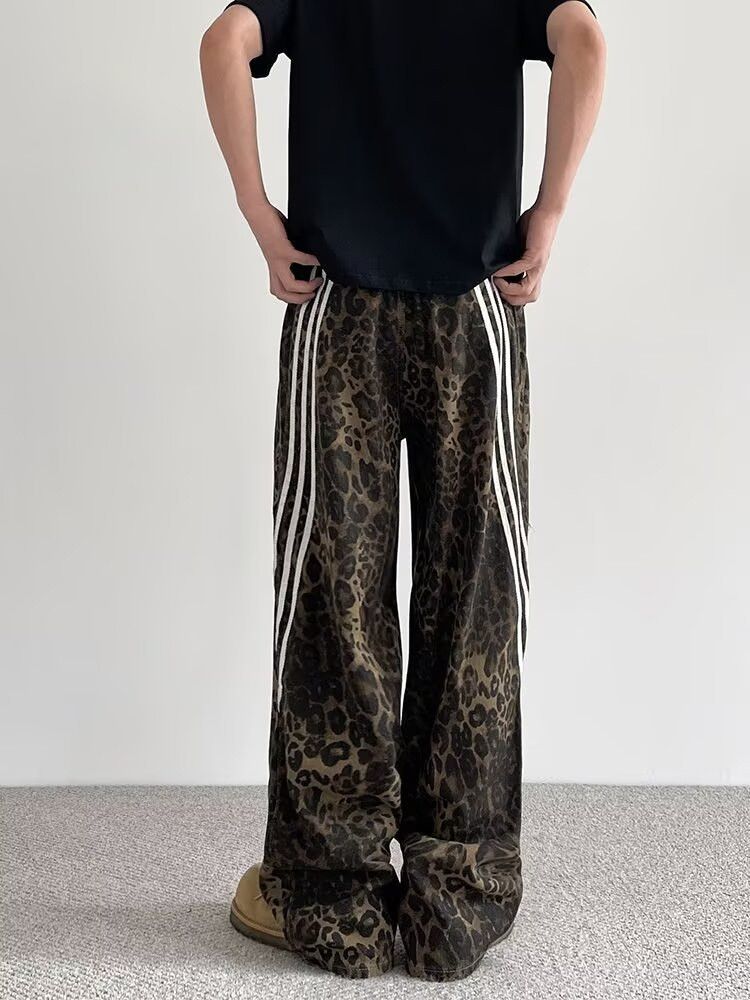 Japanese Brand × Jean Retro leopard print straight leg wide leg jeans Size US 32 / EU 48 - 4 Thumbnail