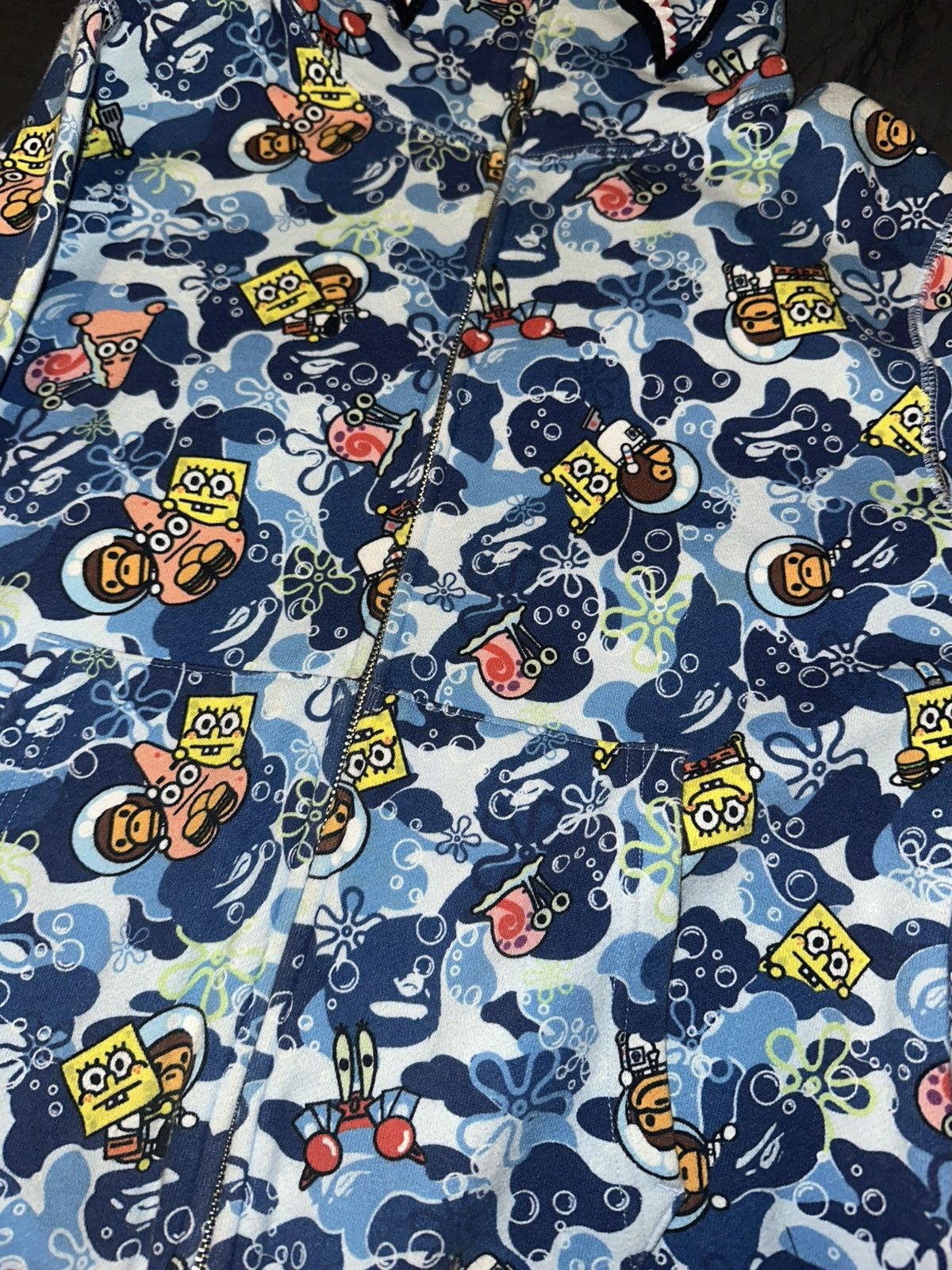 Bape Blue bape spongebob shark zip up hoodie Size US M / EU 48-50 / 2 - 4 Thumbnail