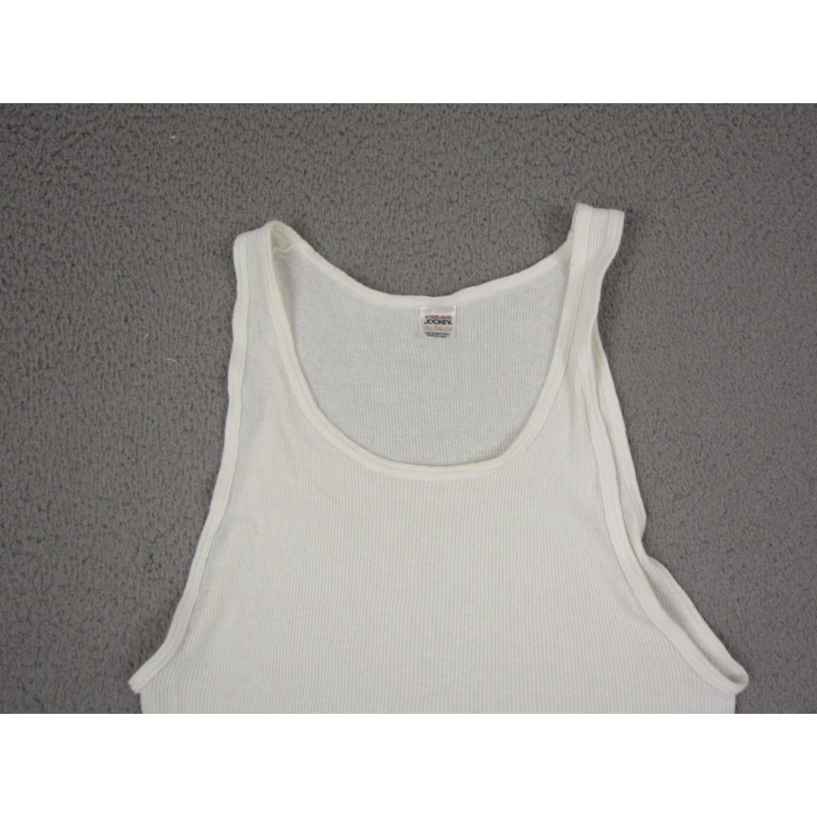 Jockey VINTAGE Jockey Tank Top Mens XL White Ribbed Undershirt Made in USA Size US XL / EU 56 / 4 - 2 Thumbnail