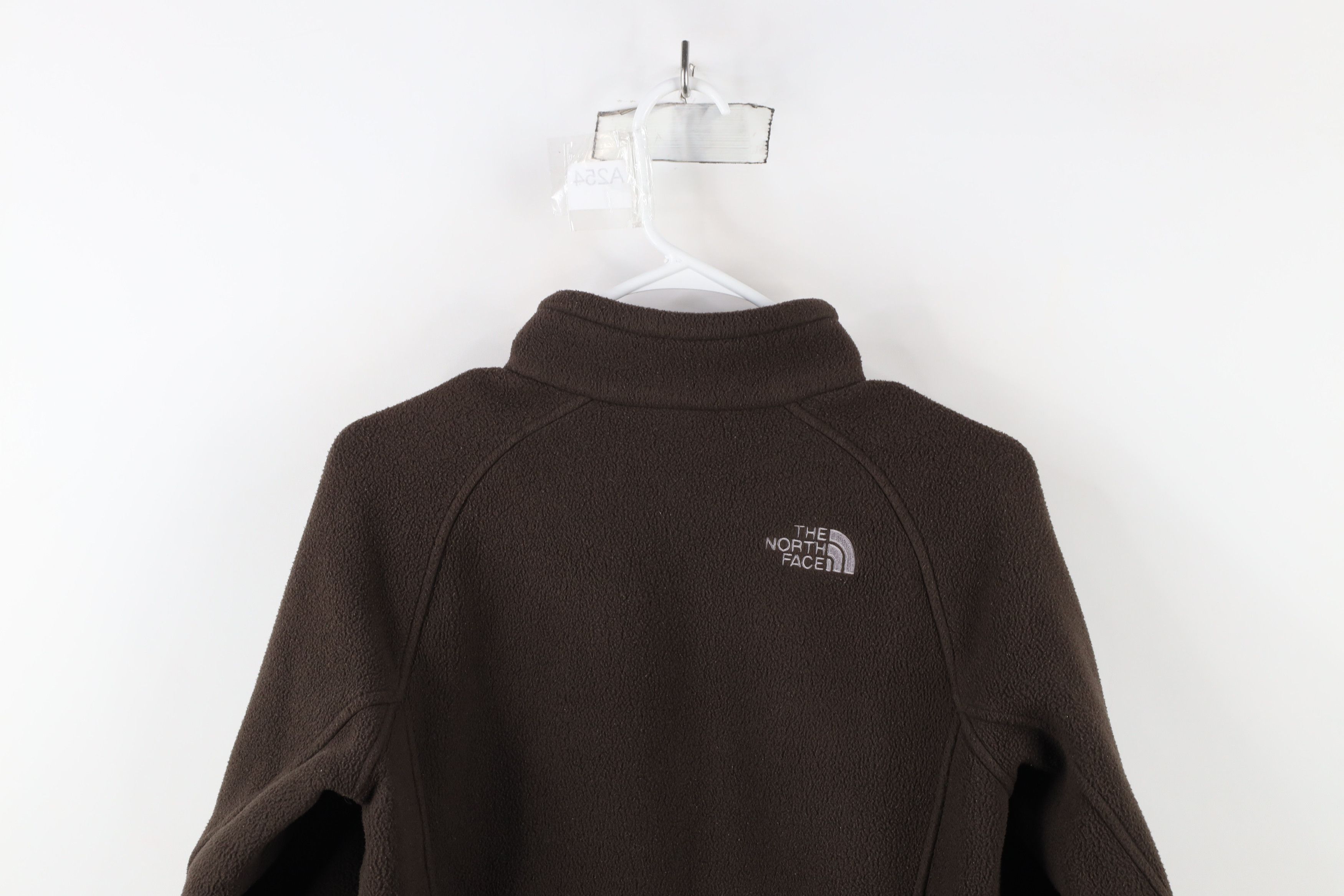 The North Face × Vintage Vintage Y2K The North Face Spell Out Zip Fleece Jacket Brown Size S / US 4 / IT 40 - 11 Thumbnail