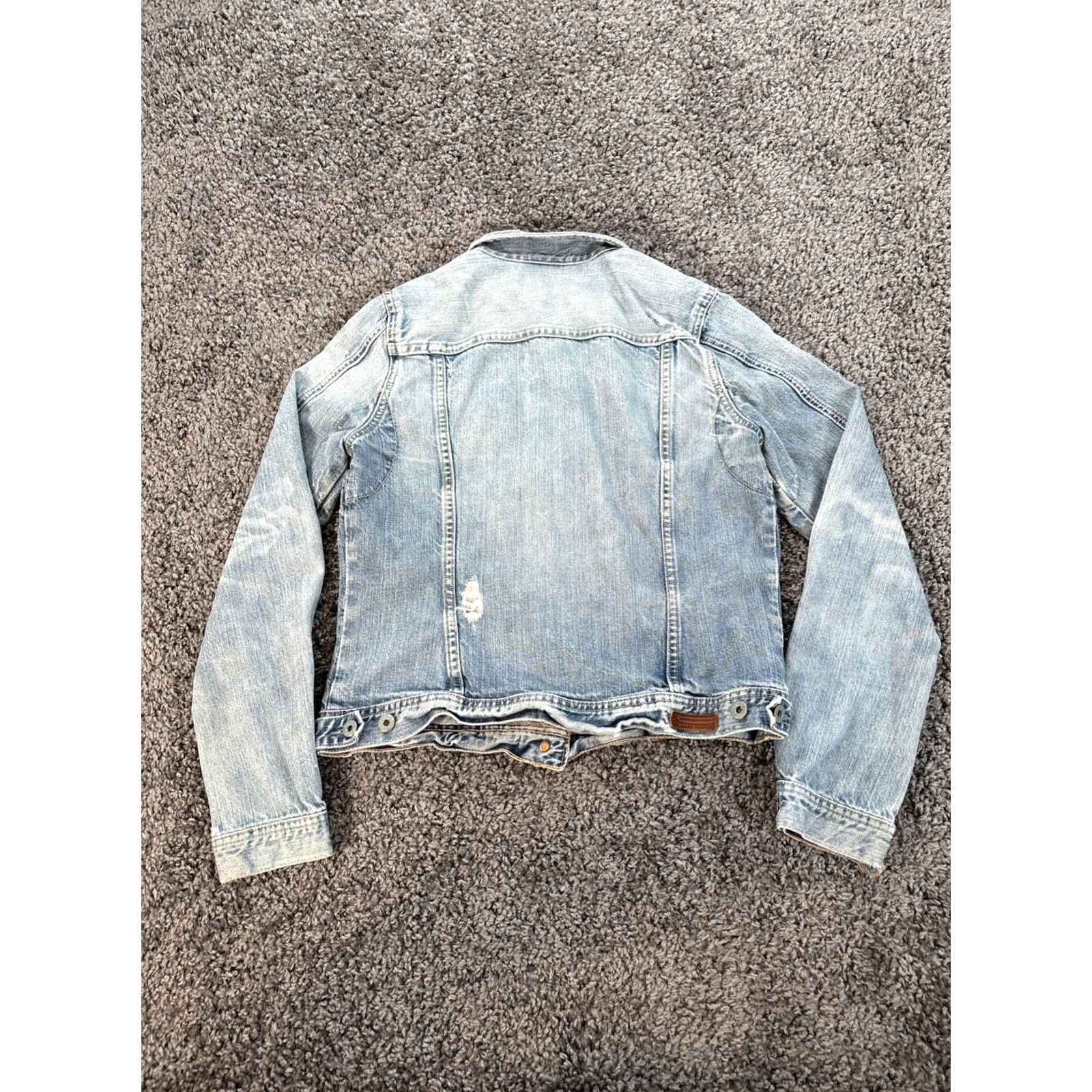 Ralph Lauren VINTAGE Polo Jeans Co. Ralph Lauren Jacket Womens M Blue Denim Short Sleeve Button Collared Unlined Size 32" / US 10 / IT 46 - 6 Thumbnail