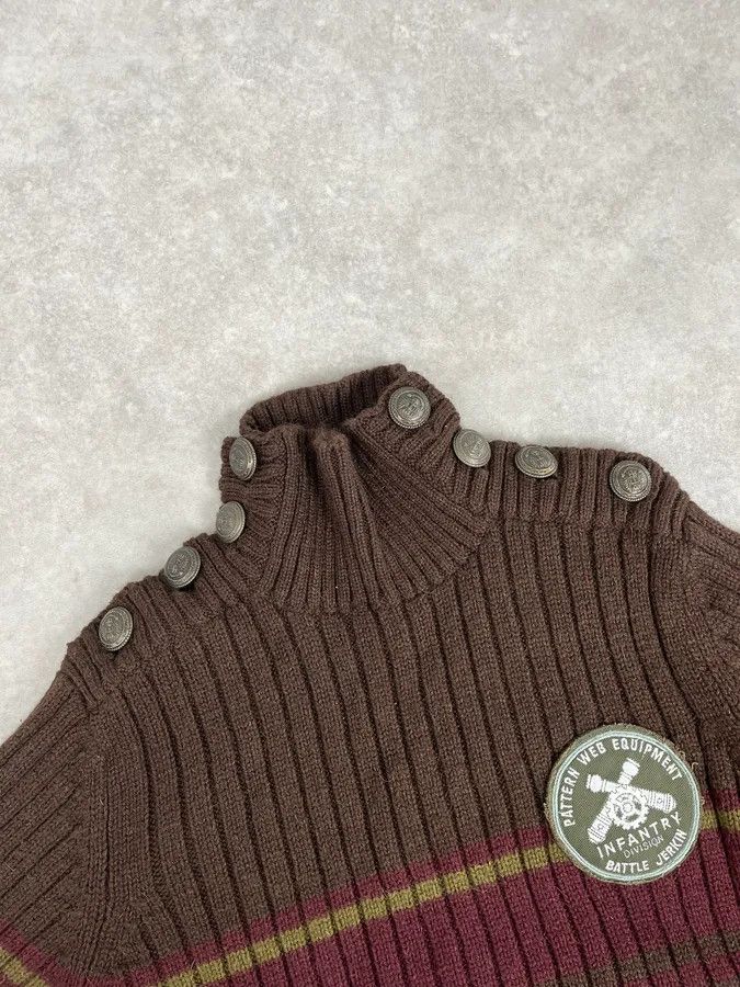 Dolce & Gabbana AW2006 Dolce & Gabbana Brown Wool Buttoned Military Naval Wool Sweater Size US M / EU 48-50 / 2 - 5 Thumbnail