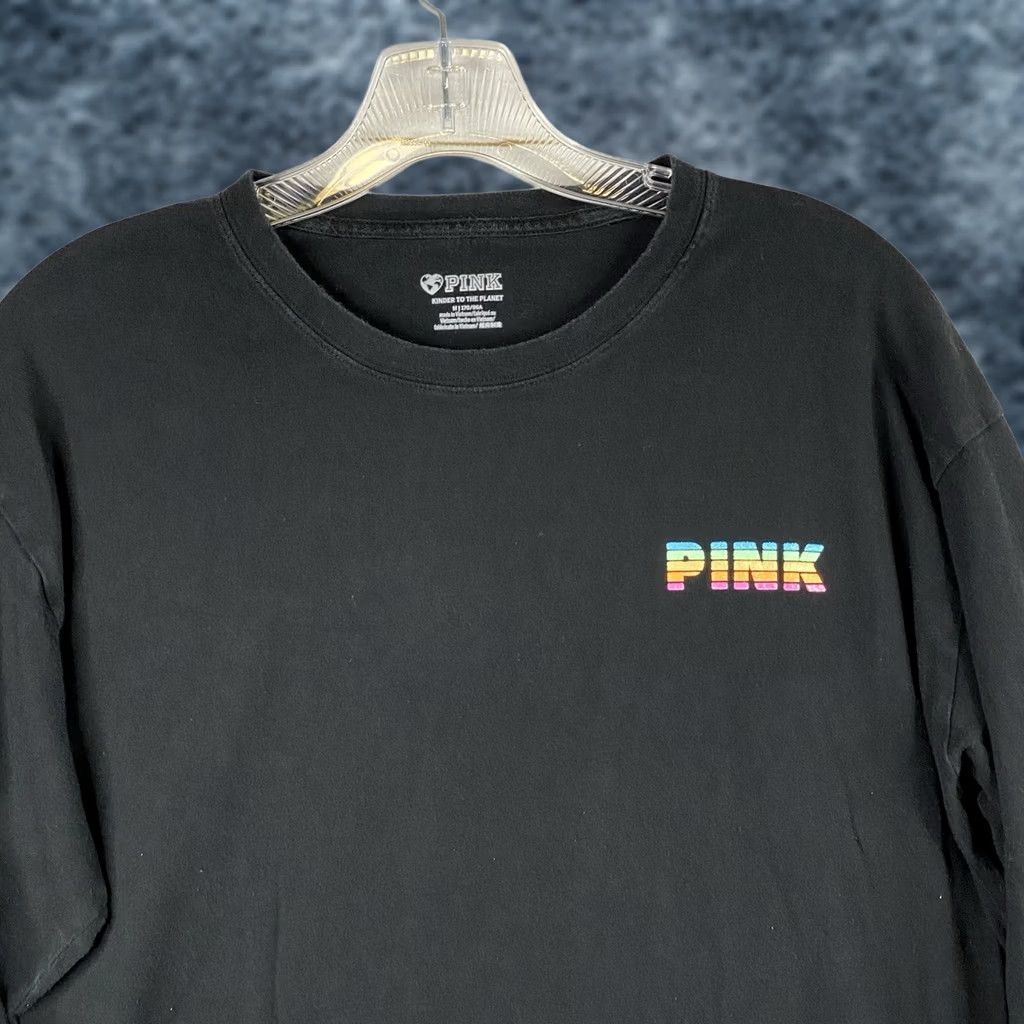Victoria's Secret Victoria's Secret PINK Top Shirt Womens M Black Dog Rainbow Palm Trees 100% Cotton Sequin Accents Casual Sleeve Crew Neck Cardigan Not Applicable Size M / US 6-8 / IT 42-44 - 1 Thumbnail