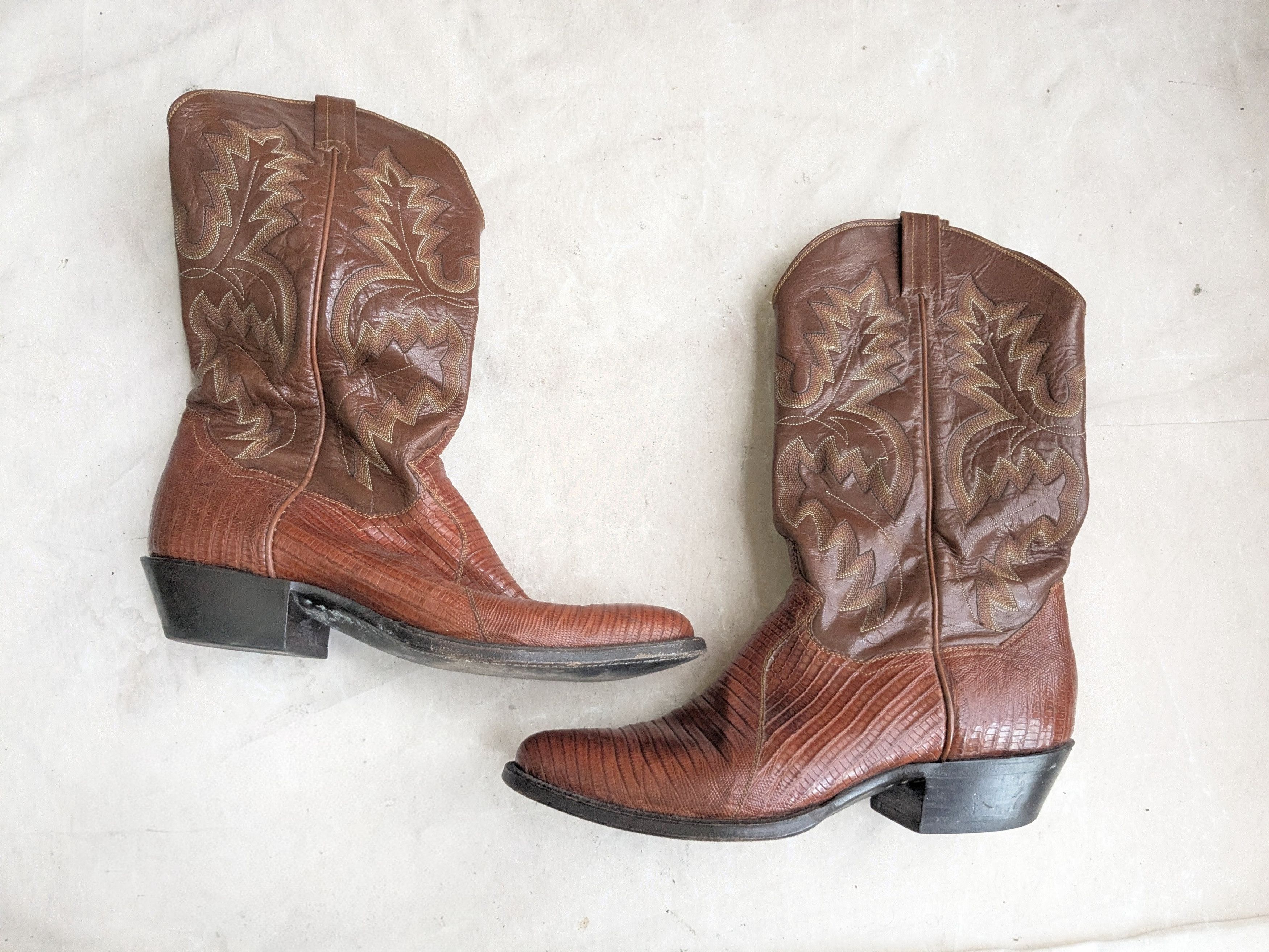 Panhandle Slim Panhandle Slim Cowboy Boots Brown Lizard Leather 11 D Size US 11 / EU 44 - 1 Thumbnail
