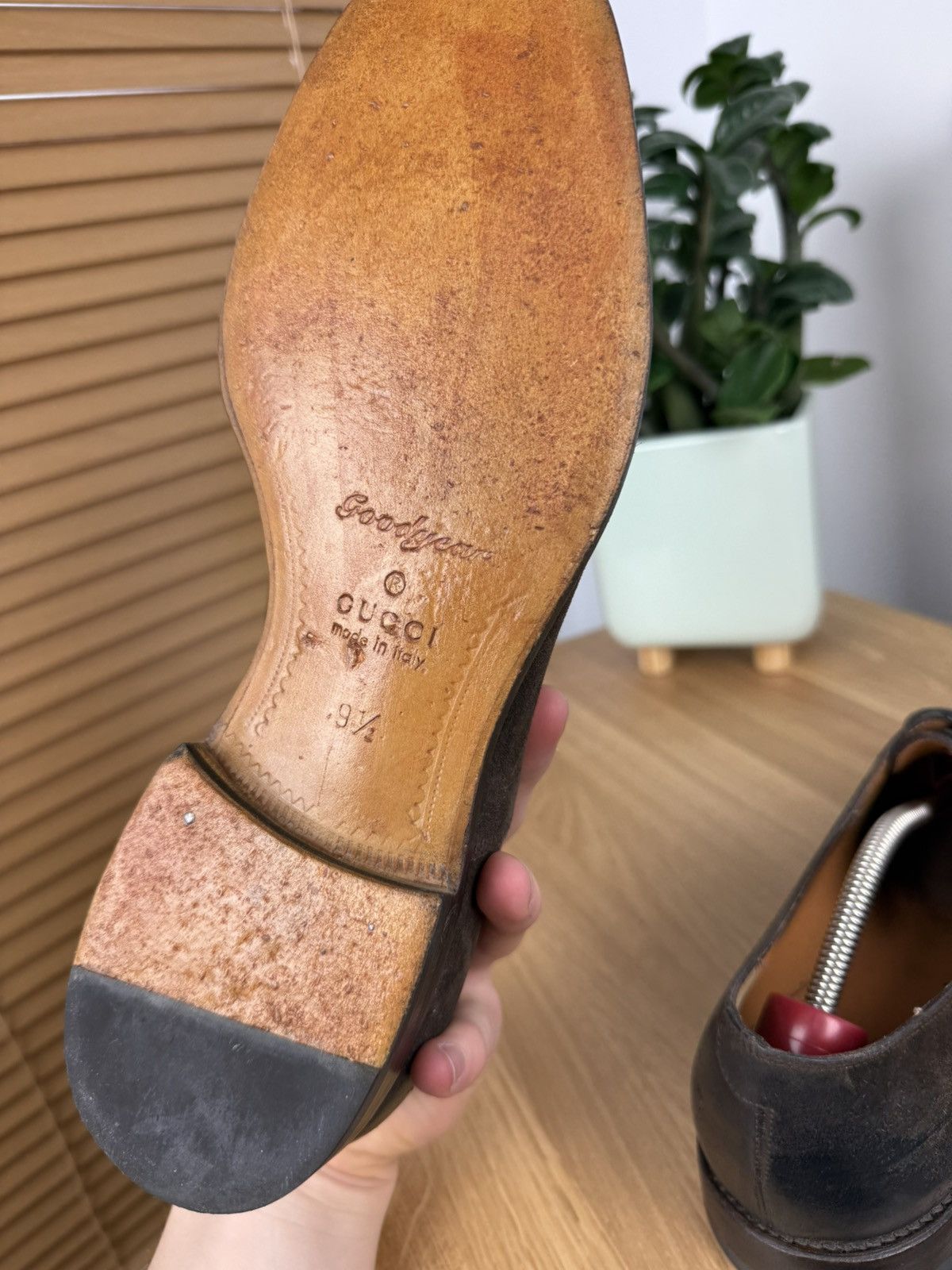 Gucci GUCCI Luxury Brown Derby Cap Toe Formal Shoes Size US 9.5 / EU 42-43 - 13 Thumbnail