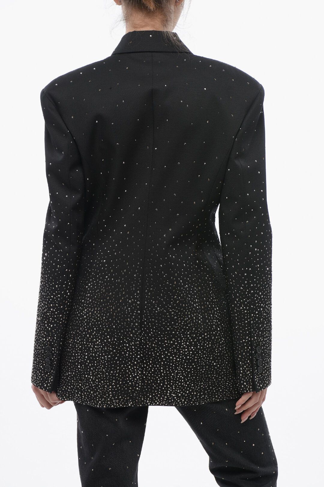 Off-White og1mm1125 3-Button Bling Blazer in Black Size XS / US 0-2 / IT 36-38 - 2 Thumbnail