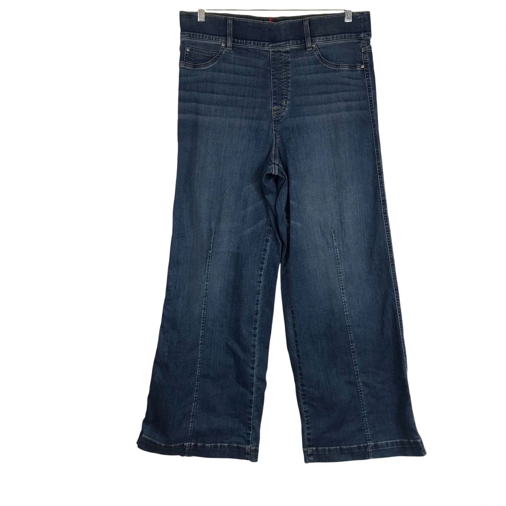 Spanx Spanx Wide Leg Pintuck Jeans Medium Wash Blue Pull On 1X Tall Plus Size Shaping Stretch Pockets High Rise Vintage? No Size 40" / US 18 - 2 Thumbnail