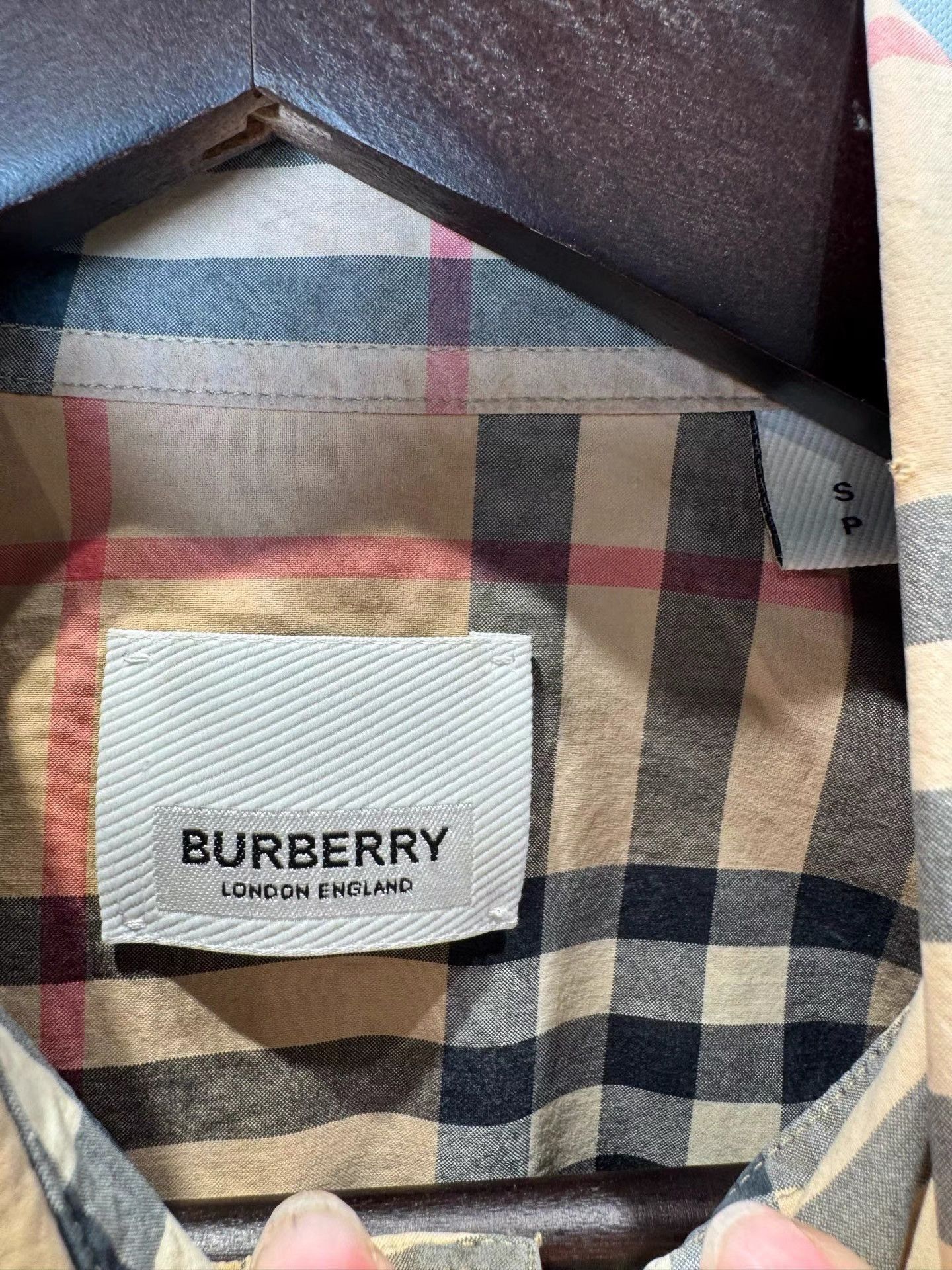 Burberry Burberry Men's Khaki Check & Stripe Long Sleeve Shirt K36 Size US S / EU 44-46 / 1 - 3 Thumbnail