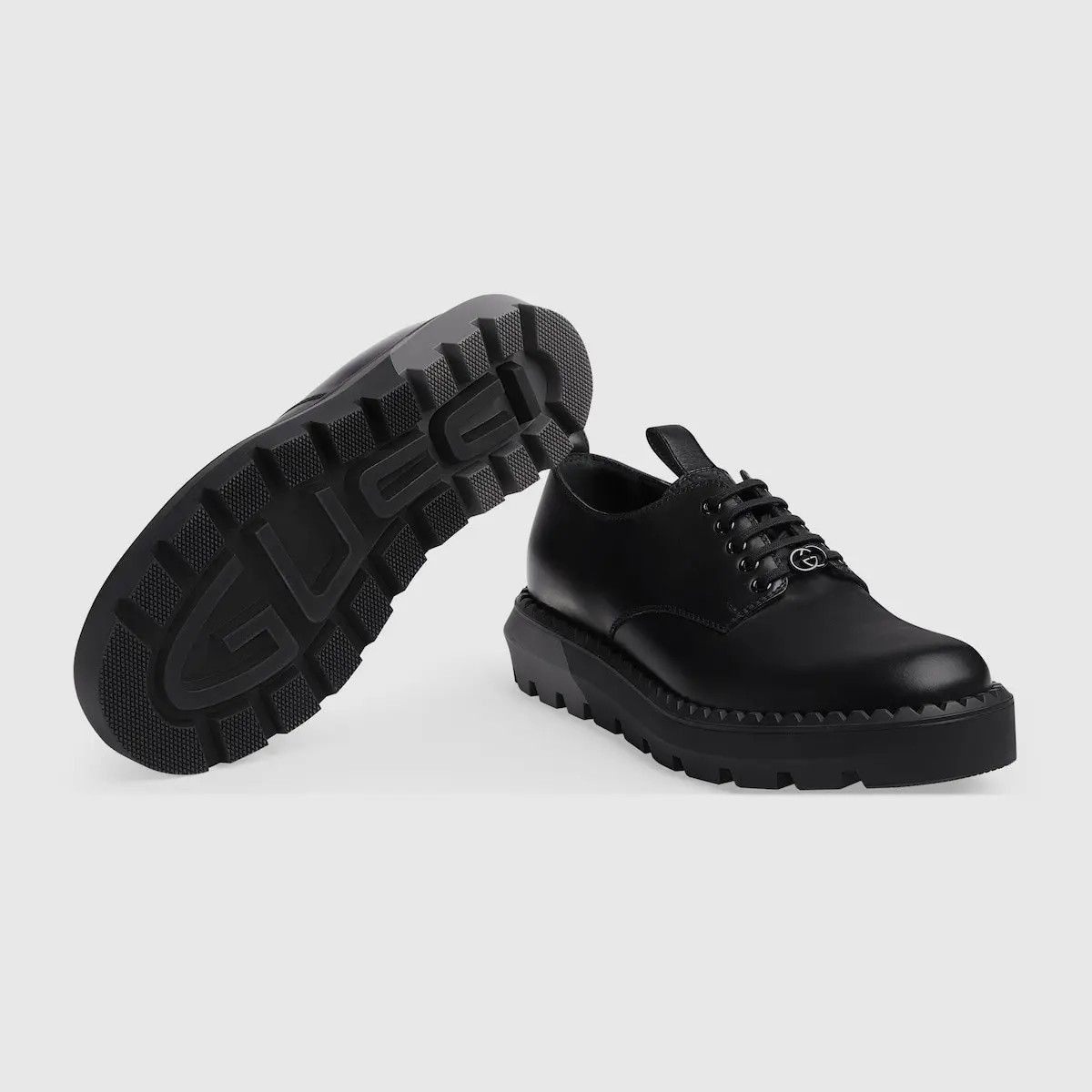 Gucci o1mt1gz0325 Interlocking G Lace-Up Shoes in Black Size US 12 / EU 45 - 5 Thumbnail
