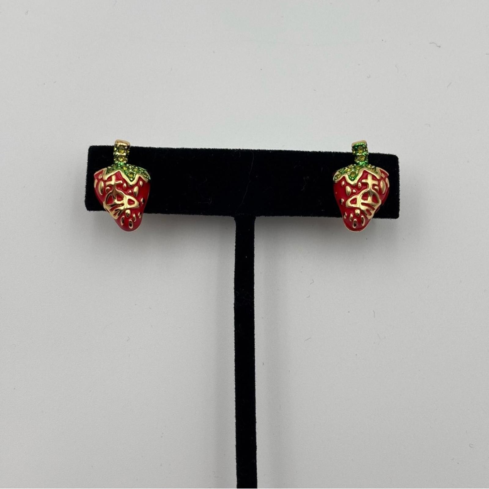 Vivienne Westwood Vivienne Westwood Strawberry Enamel Gold-Tone Stud EarringsS Size ONE SIZE - 2 Thumbnail