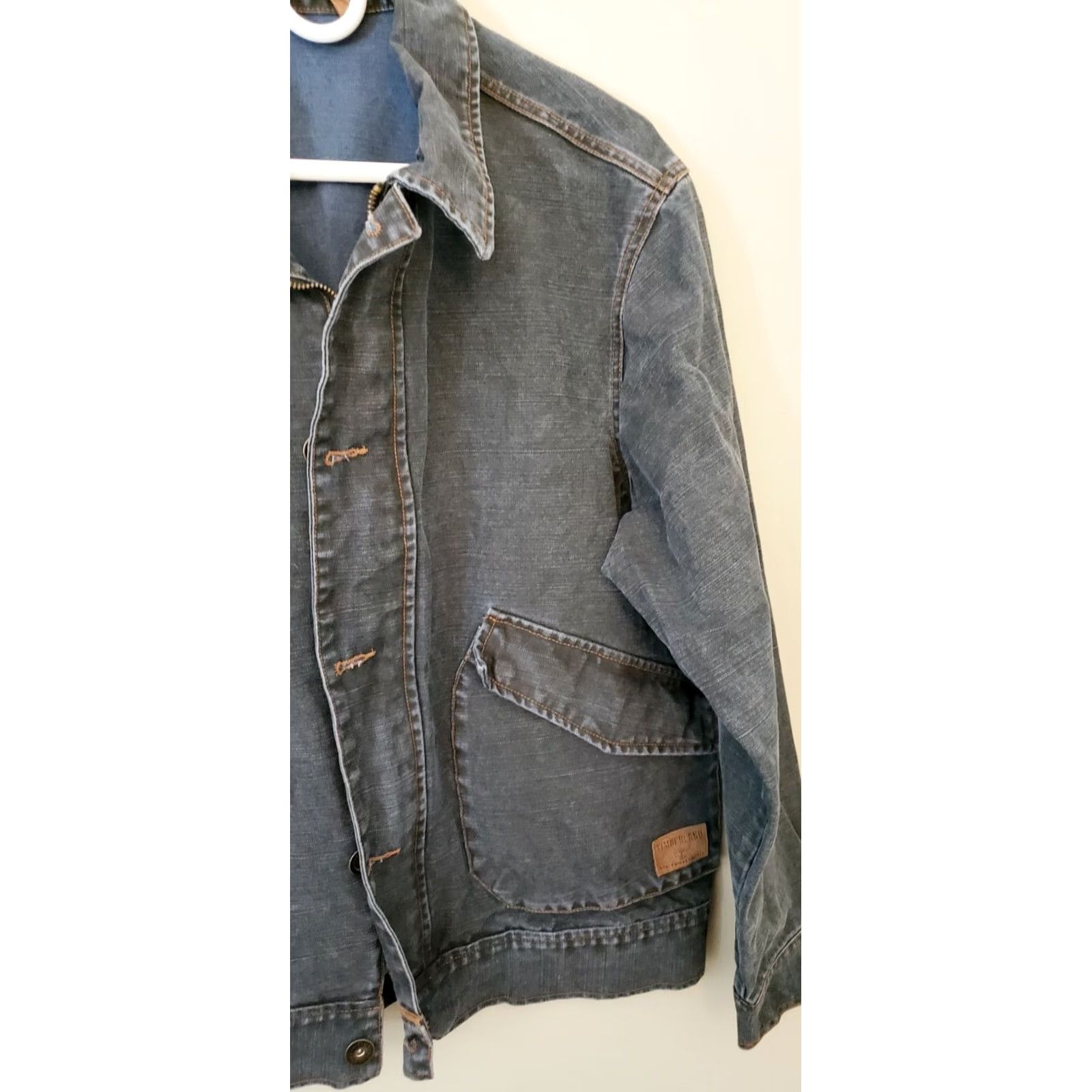 Timberland TIMBERLAND Weathergear Denim Blue Jean Jacket Medium Men Regular M Cotton Denim Jacket Work Wear Lightweight Blue 2000s Vintage Mens Size US 31 - 3 Thumbnail