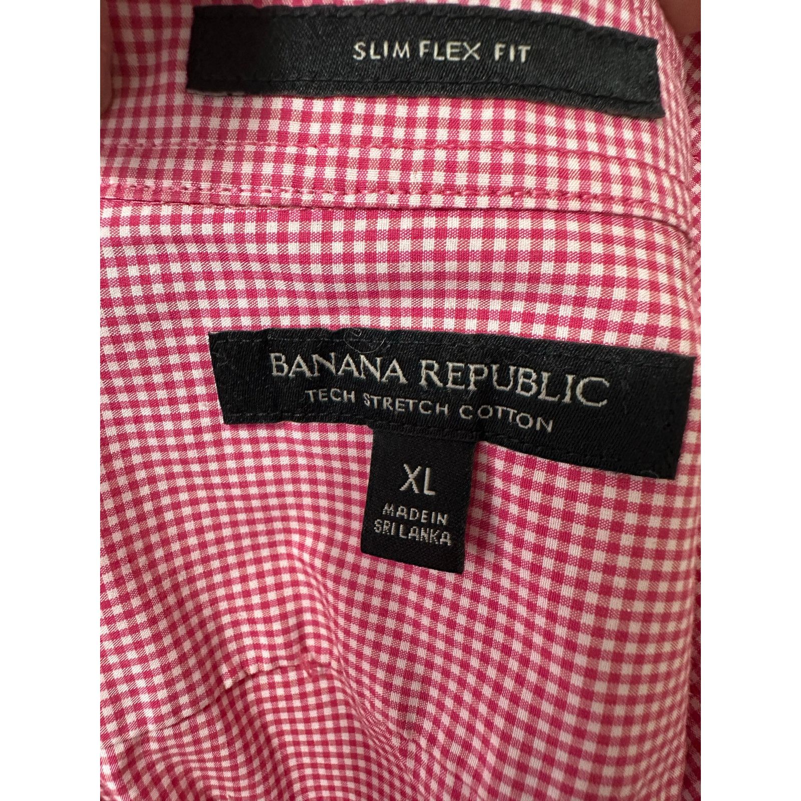 Banana Republic Banana Republic red gingham slim flex casual shirt size XL Size US XL / EU 56 / 4 - 3 Thumbnail
