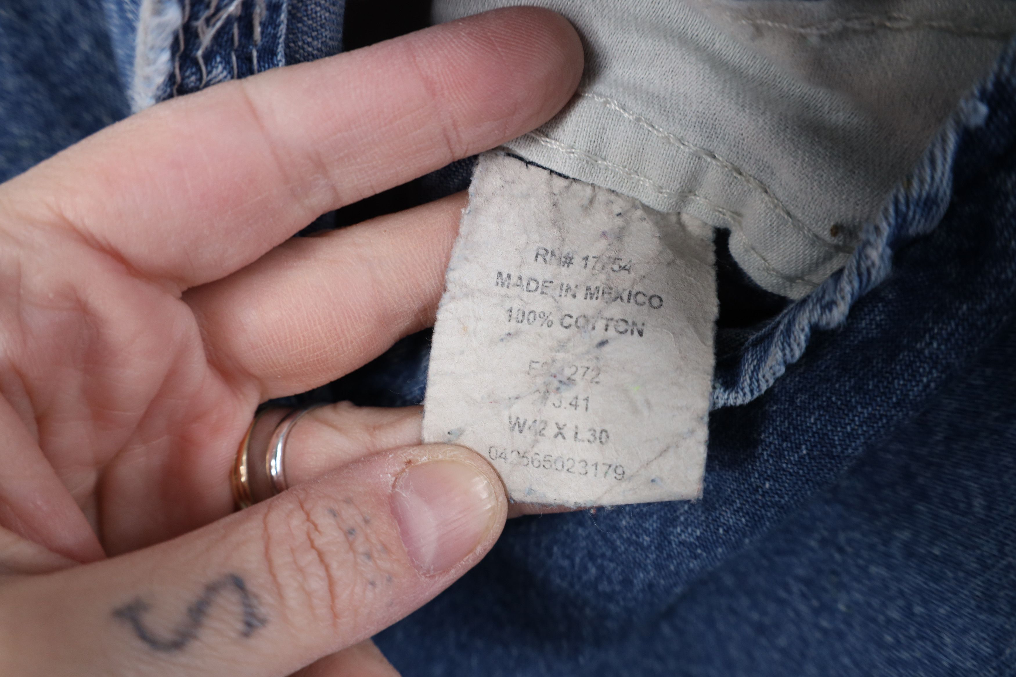 Vintage Vintage 90s Streetwear Thrashed Wide Leg Denim Overalls Size US 40 / EU 56 - 12 Thumbnail