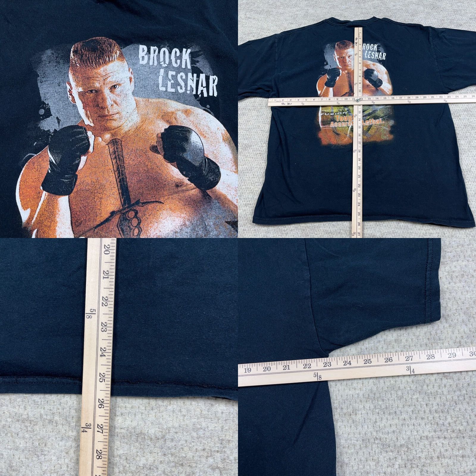 Gildan VINTAGE Brock Lesnar Shirt Men XL Black Tee Fusion Ammo MMA Wrestling Adult Y2K Size US XL / EU 56 / 4 - 8 Thumbnail