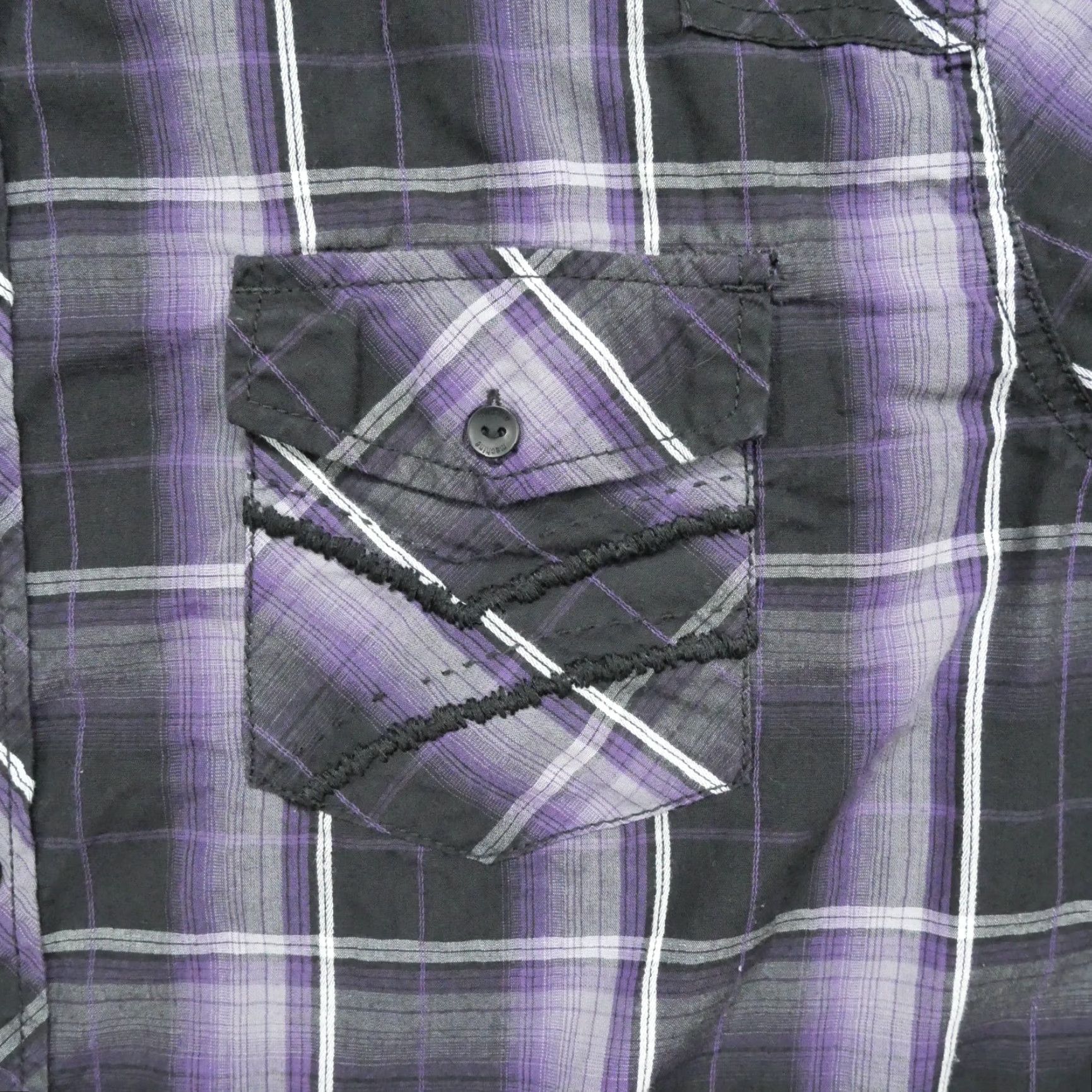 Toy Machine Machine Shirt Mens 2XL XXL Plaid Purple Black Button-Up Western Pocket Collared Button-Up Shirt - Size 2XL - Color Purple - Brand Machine Size US XXL / EU 58 / 5 - 2 Thumbnail