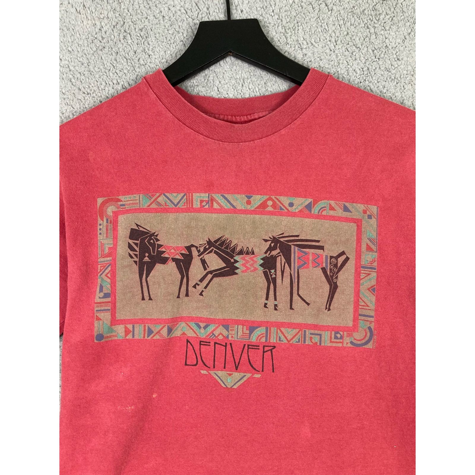 Anvil Vintage Denver CO Red Shirt Mens M Distressed Anvil Tag Size US M / EU 48-50 / 2 - 7 Thumbnail
