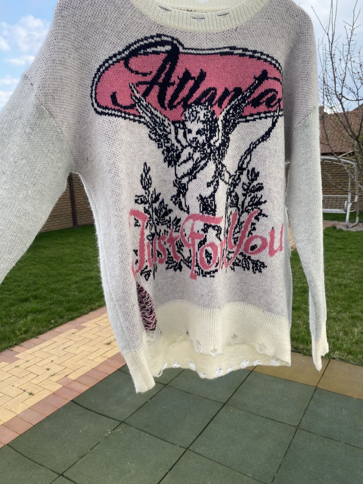 Vintage Y2K Angel Sweater Grunge Distressed Knit Vintage Aesthetic Size L / US 10 / IT 46 - 9 Thumbnail