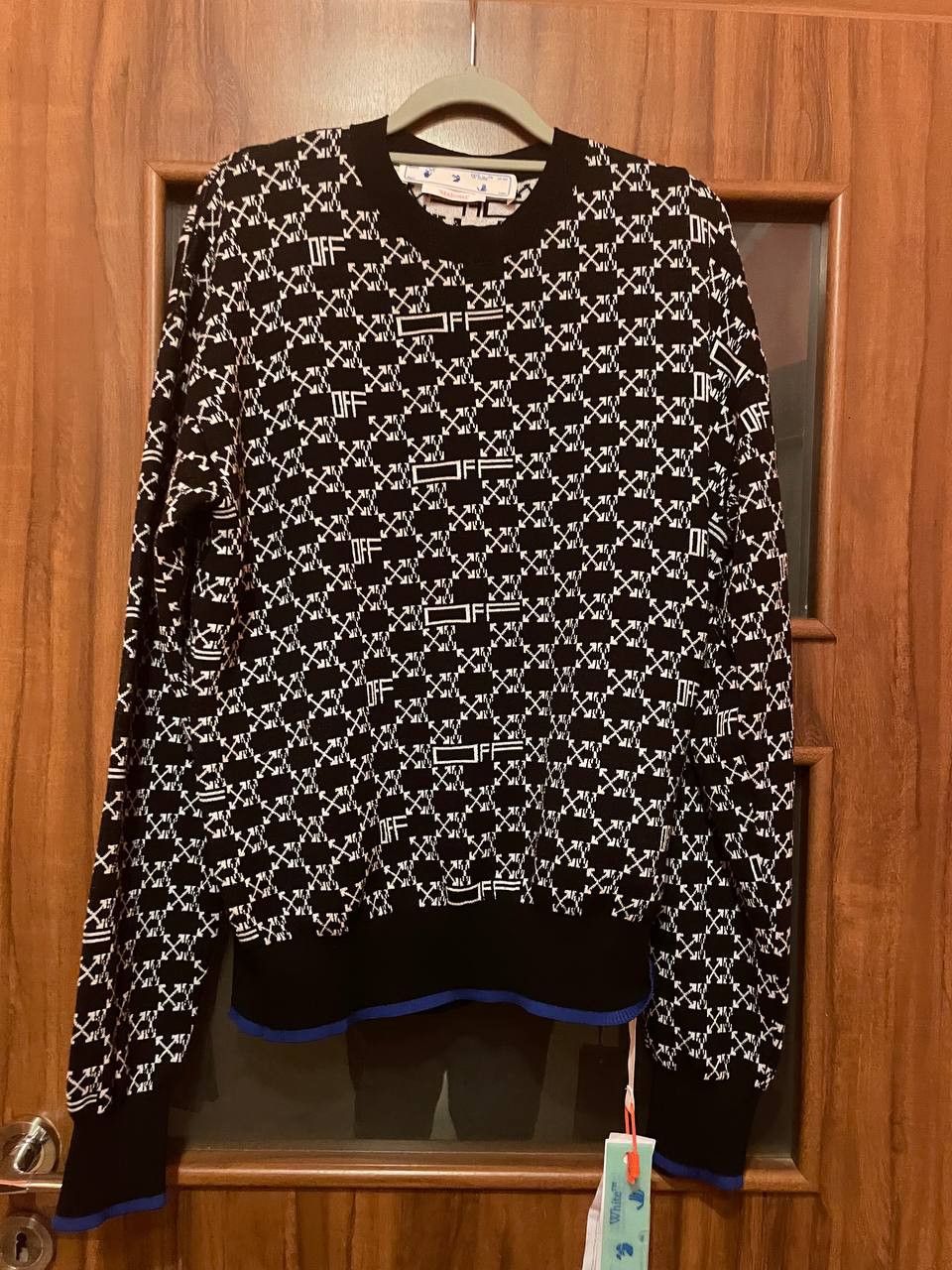 Off-White Off-White Monogram Allover Knitted Jumper Black Size US M / EU 48-50 / 2 - 2 Thumbnail