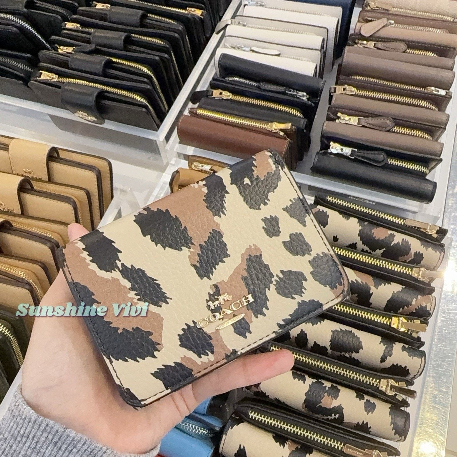 Coach NWT Coach Card Holder Wallet Leopard Signature Canvas CCL99 Size ONE SIZE - 1 Thumbnail
