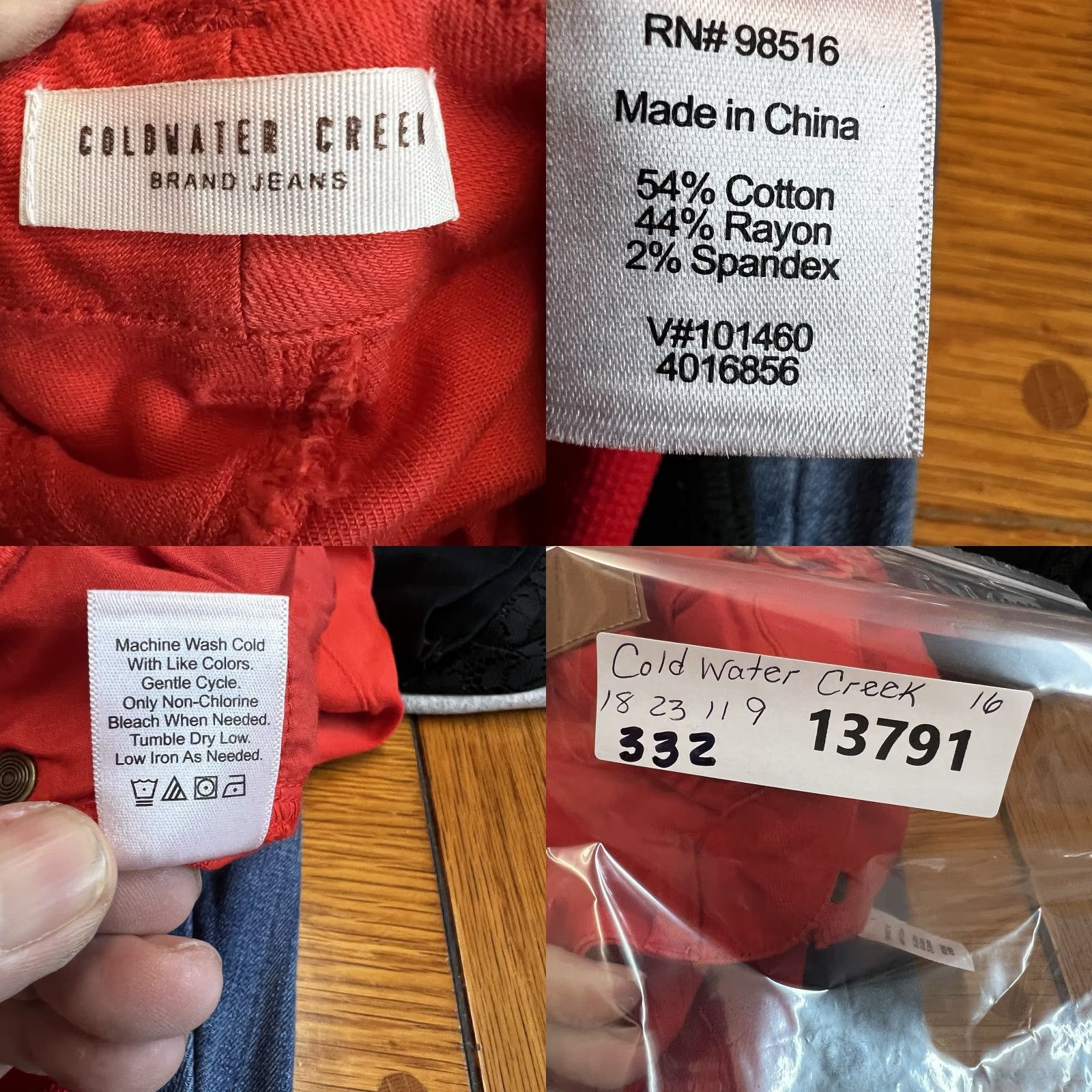 Coldwater Creek Coldwater Creek Jeans Womens Size 16 Red Denim Mini Bootcut Crop 36X23 Size 38" / US 16 / IT 52 - 9 Thumbnail