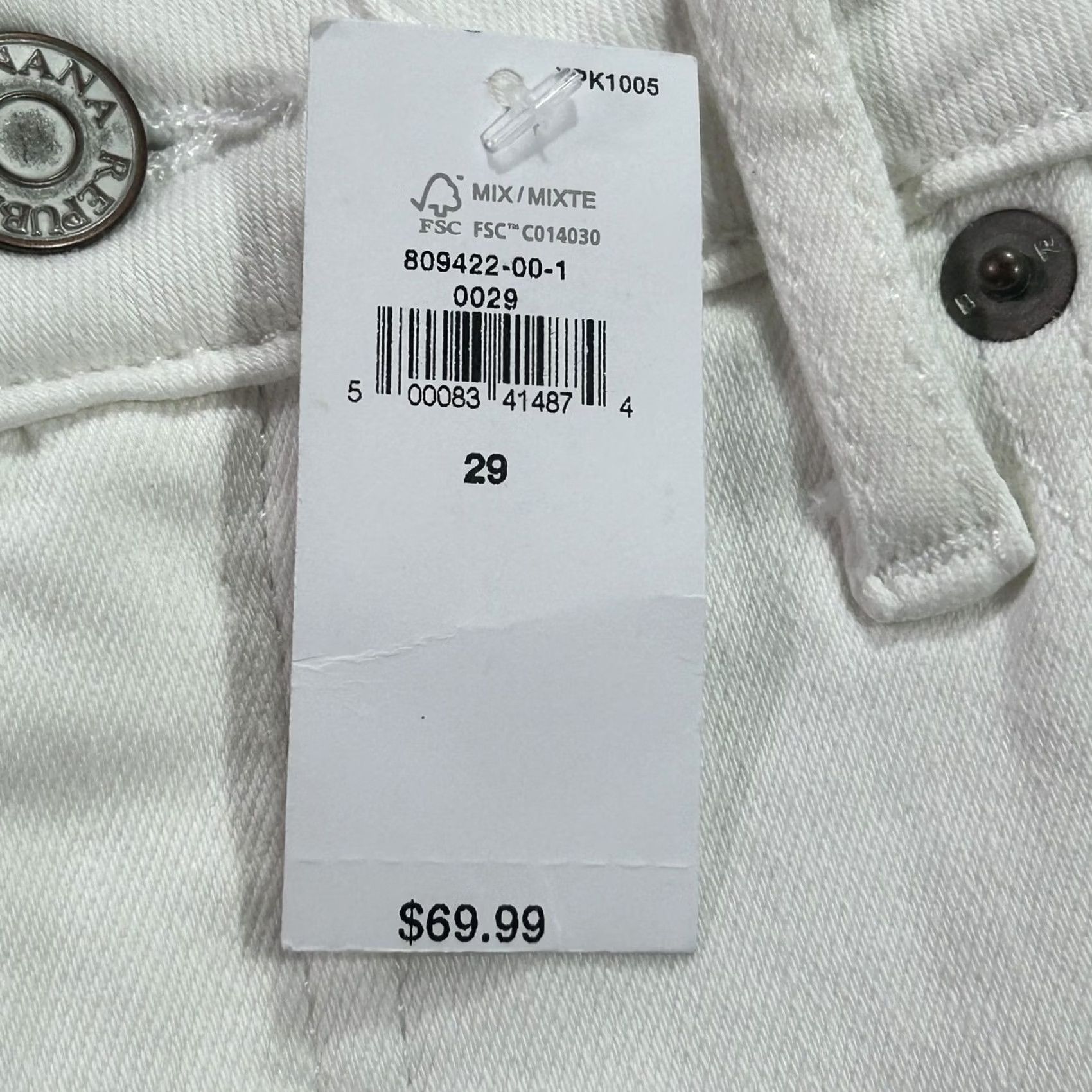 Banana Republic Banana Republic Womens Jeans 8 White Mid Rise Skinny Stretch 29x29 Five-Pocket Denim Cotton Blend Spandex Button Zipper Size 30" / US 8 / IT 44 - 4 Thumbnail