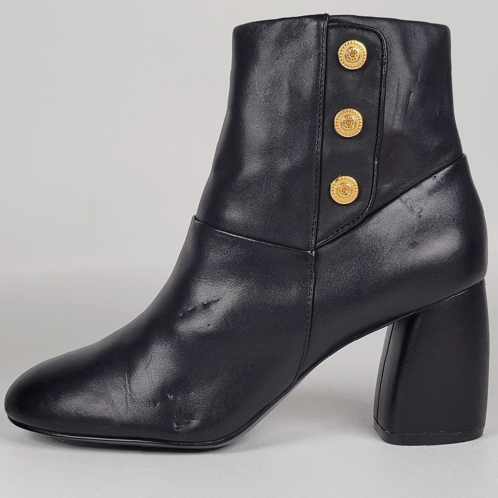 Nine West Nine West Boots Kirtley Block Heel Ankle Black Leather 7.5 M Womens Shoes Size US 6 / IT 36 - 6 Thumbnail