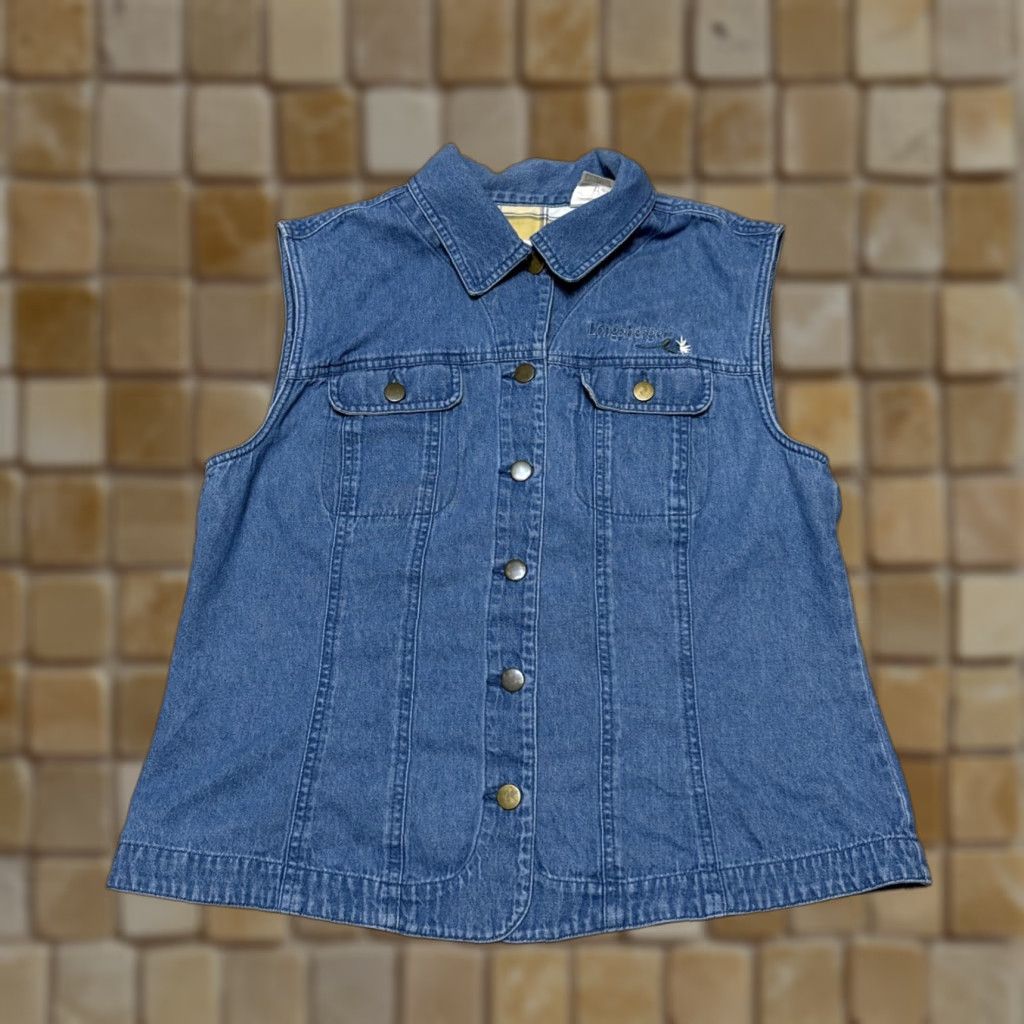Vintage VINTAGE Longaberger Homestead Denim Jean Vest Women's Large Blue Cotton Embroidered Teddy Bear 90s Size 36" / US 14 / IT 50 - 1 Thumbnail