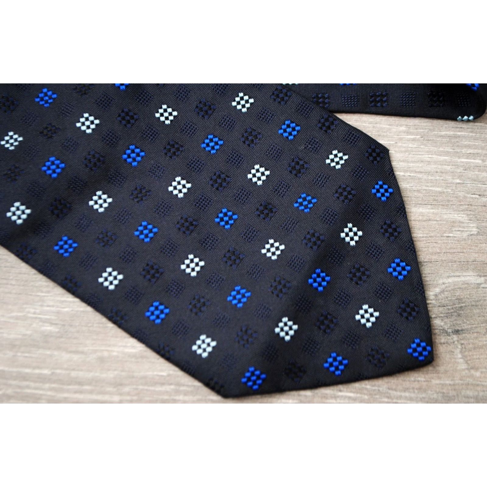 Dolce & Gabbana DOLCE&GABBANA DARK BLUE GEOMETRIC PATTERN 100% SILK TIE MENS NECKTIE ITALY Size ONE SIZE - 4 Thumbnail