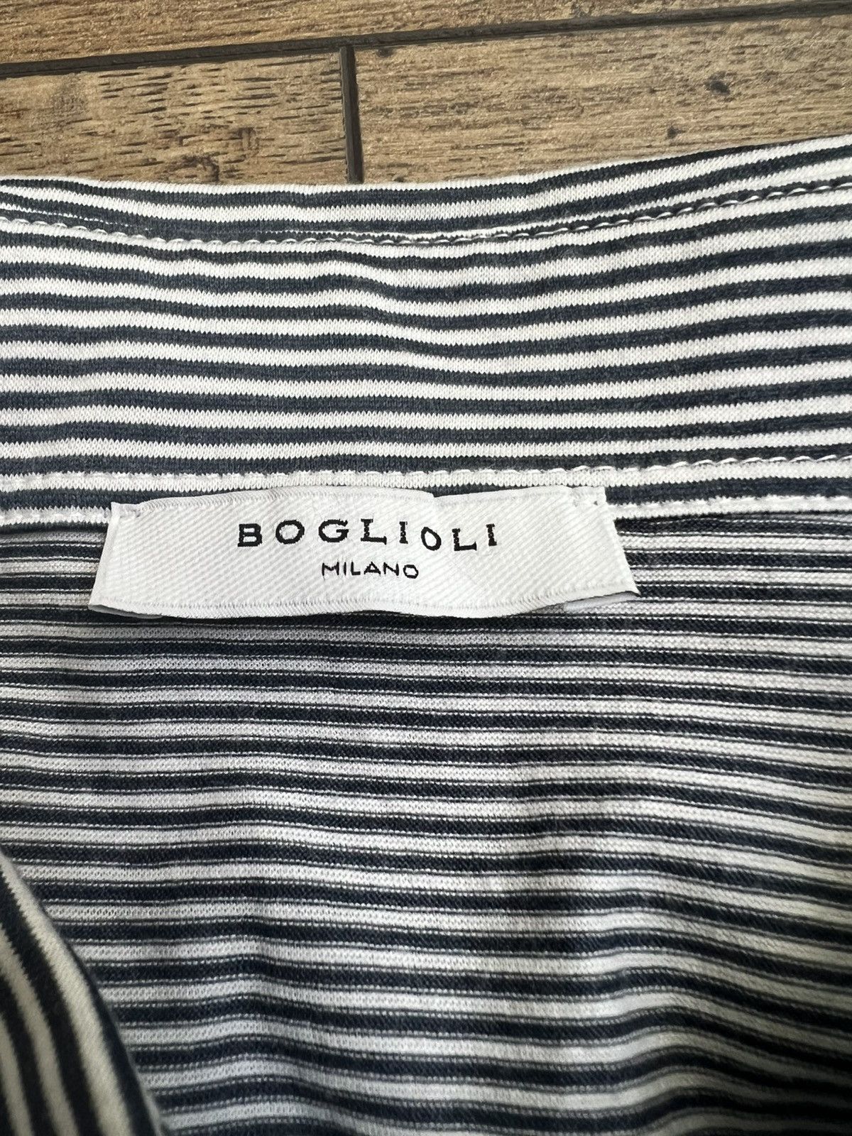Boglioli Boglioli Striped Cotton Polo Shirt Size US XL / EU 56 / 4 - 4 Thumbnail