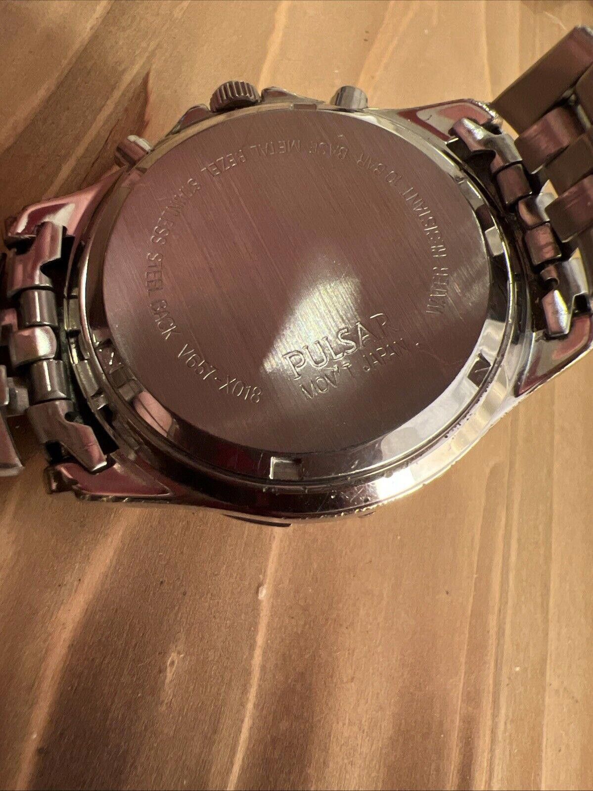 Pulsar PULSAR (by Seiko) V657-X018 CHRONOGRAPH Watch New Battery Size ONE SIZE - 6 Thumbnail