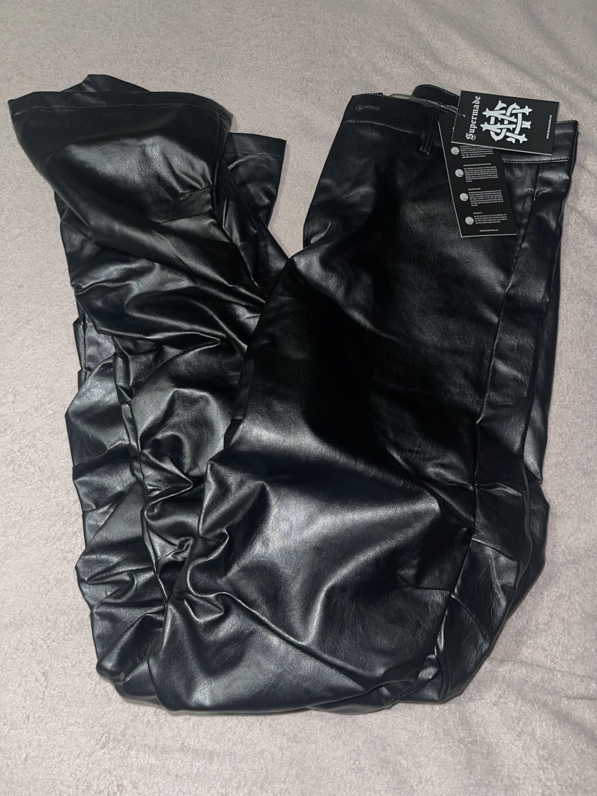 Other Punk Style Pleated Leather Pants Size US 36 / EU 52 - 3 Thumbnail