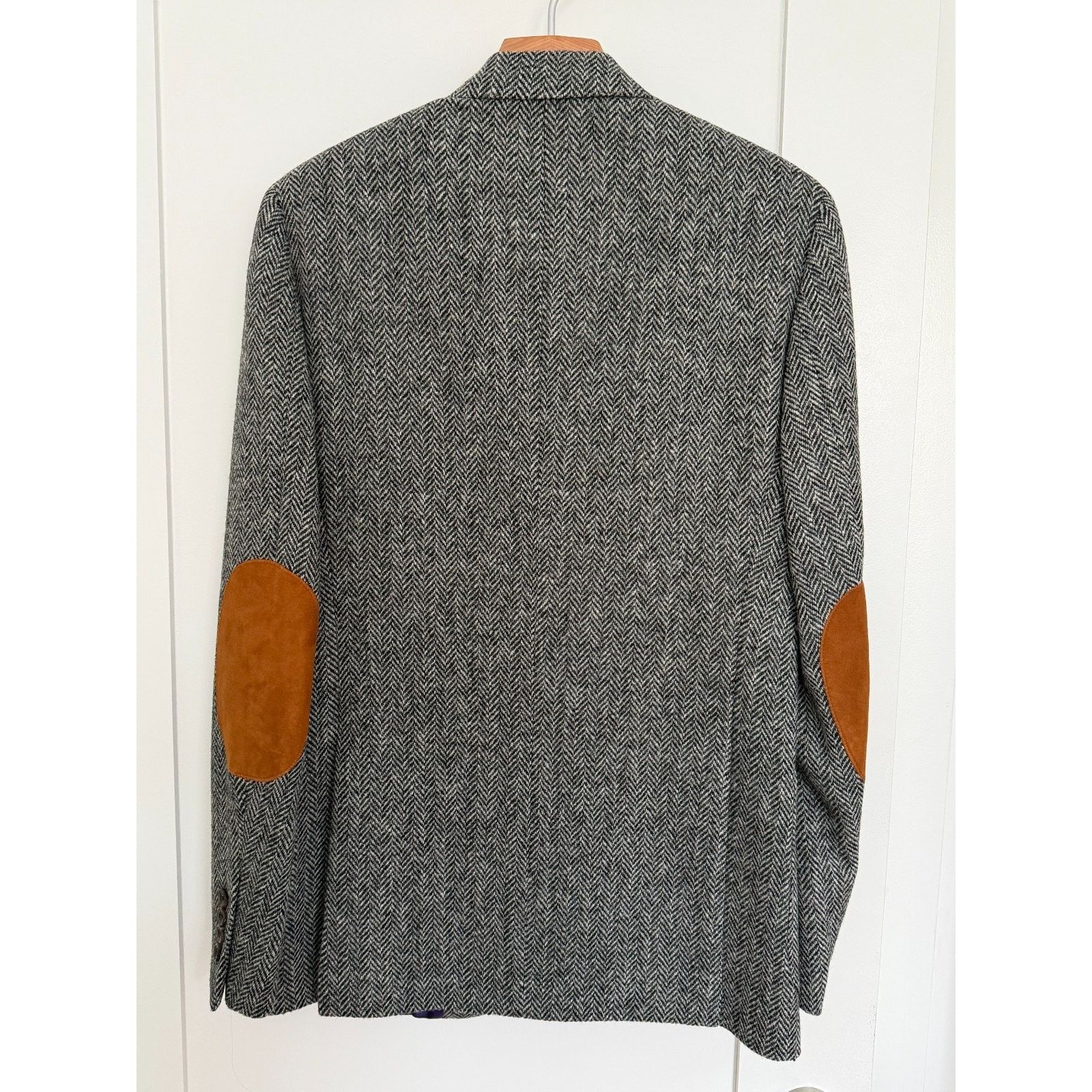 Southwick Mint Epaulet Southwick Sport Coat Grey, Harris Tweed Size 38R - 3 Thumbnail