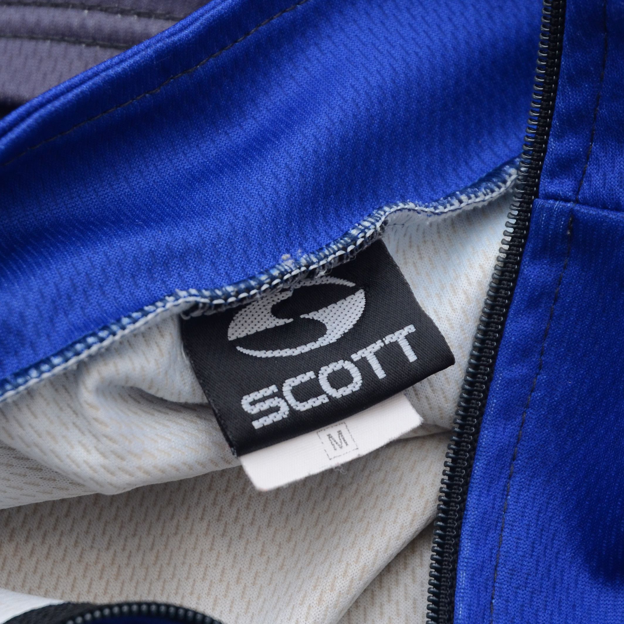 Bicycle × Schott SCOTT Cycling Jacket Men's M Blue Coolmax Vintage Jersey Size US M / EU 48-50 / 2 - 10 Thumbnail