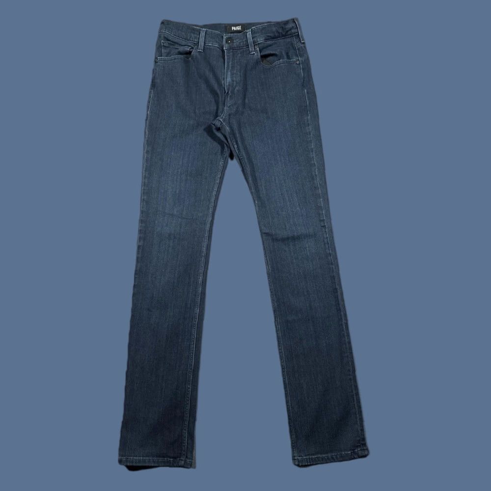 Paige Paige Federal Jeans Mens 31 Blue Slim Straight Leg Stretch Denim Dark Wash Pants Size US 31 - 1 Thumbnail