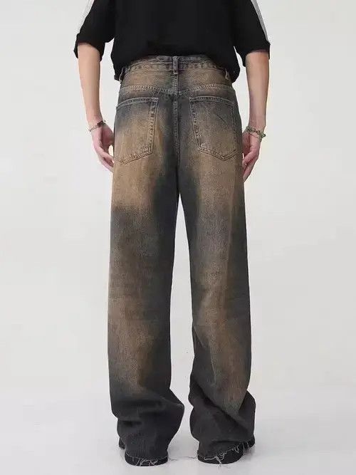 Japanese Brand × Jean Retro distressed straight-leg wide-leg jeans Size US 32 / EU 48 - 4 Thumbnail