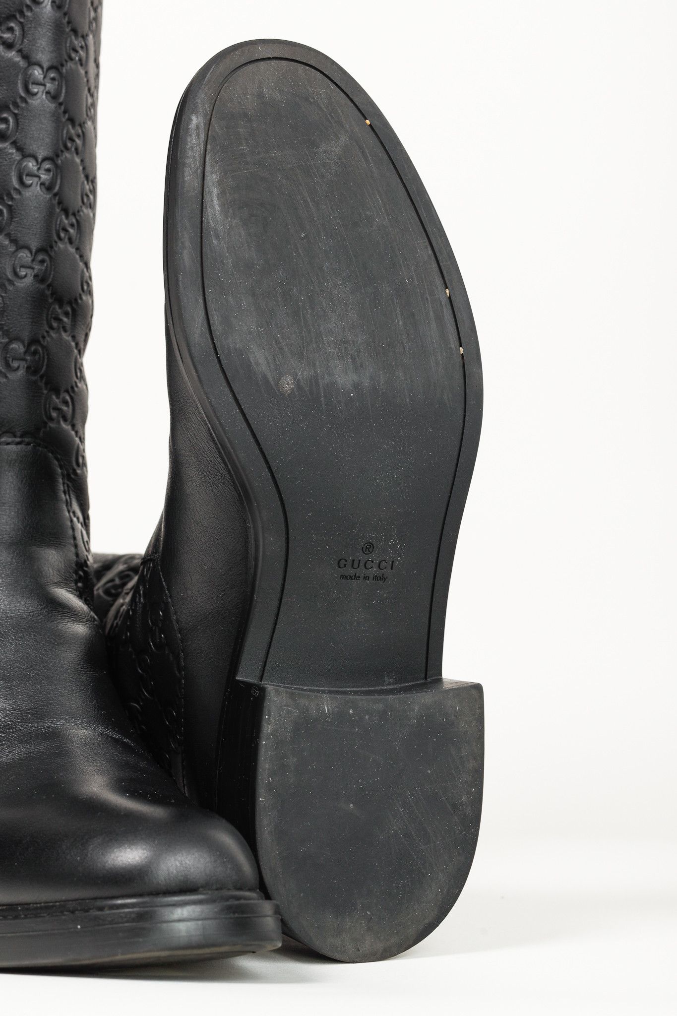 Gucci Gucci Maud Nero Guccissima Leather Knee-High Riding Boots Size US 8.5 / IT 38.5 - 4 Thumbnail