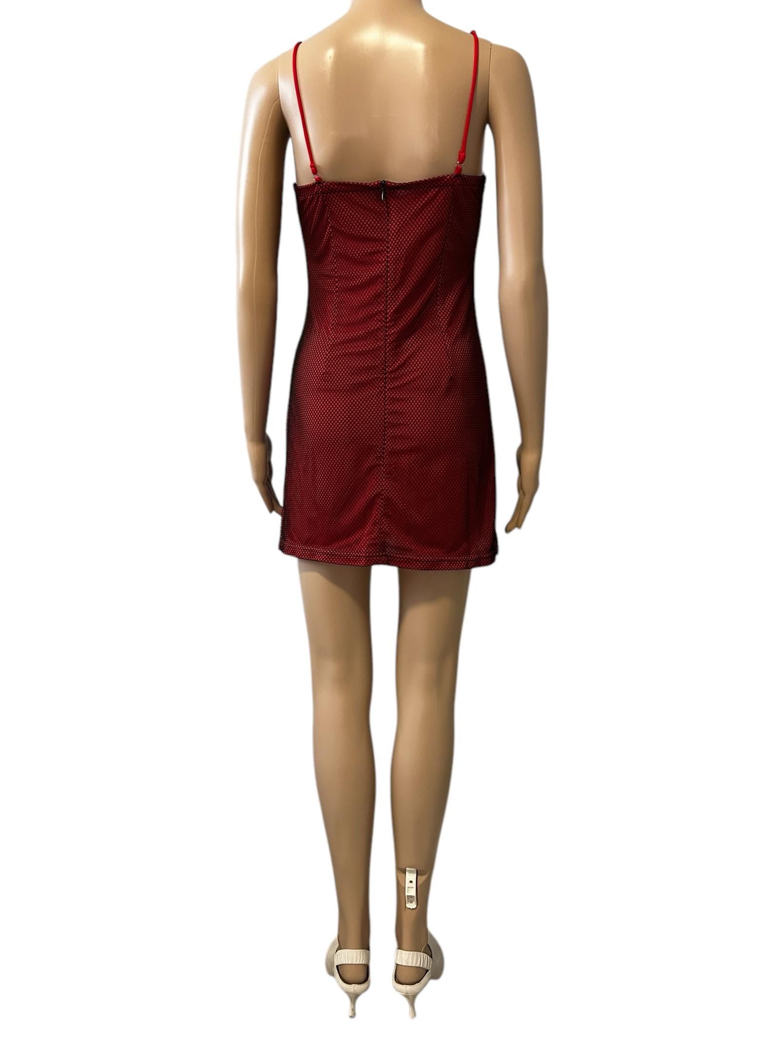 Designer Seductive Red Mesh Nightgown Size ONE SIZE - 4 Thumbnail