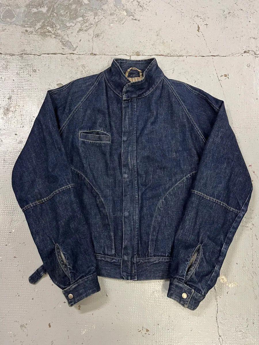 Burberry Burberry Dark Contrast Stitch Navy Denim Bomber Jacket Size US M / EU 48-50 / 2 - 1 Thumbnail