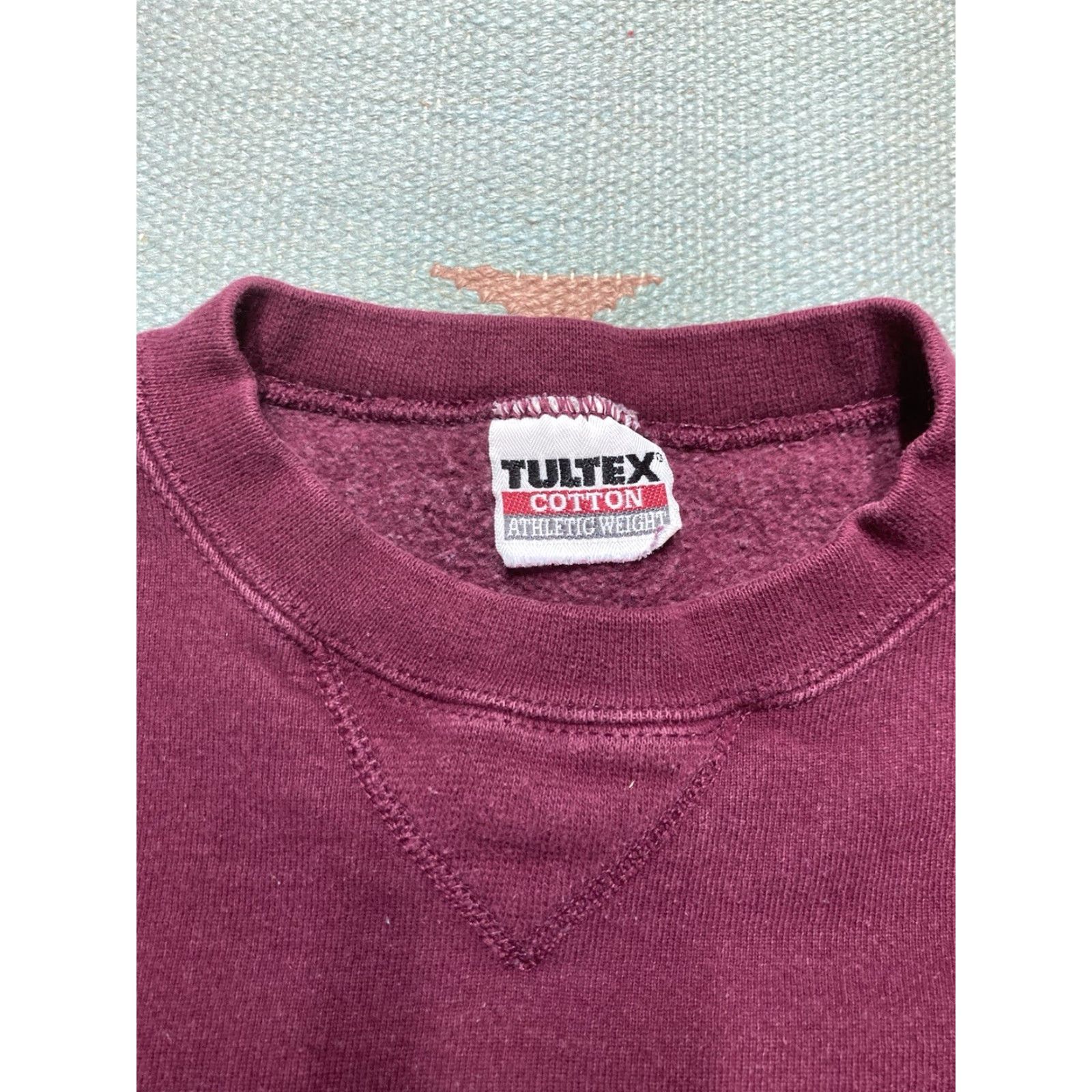 Tultex VINTAGE 90s Tultex Sweatshirt Crewneck Maroon Red Cotton Heavyweight XL Men Pullover Blank Shirt Size US XL / EU 56 / 4 - 3 Thumbnail