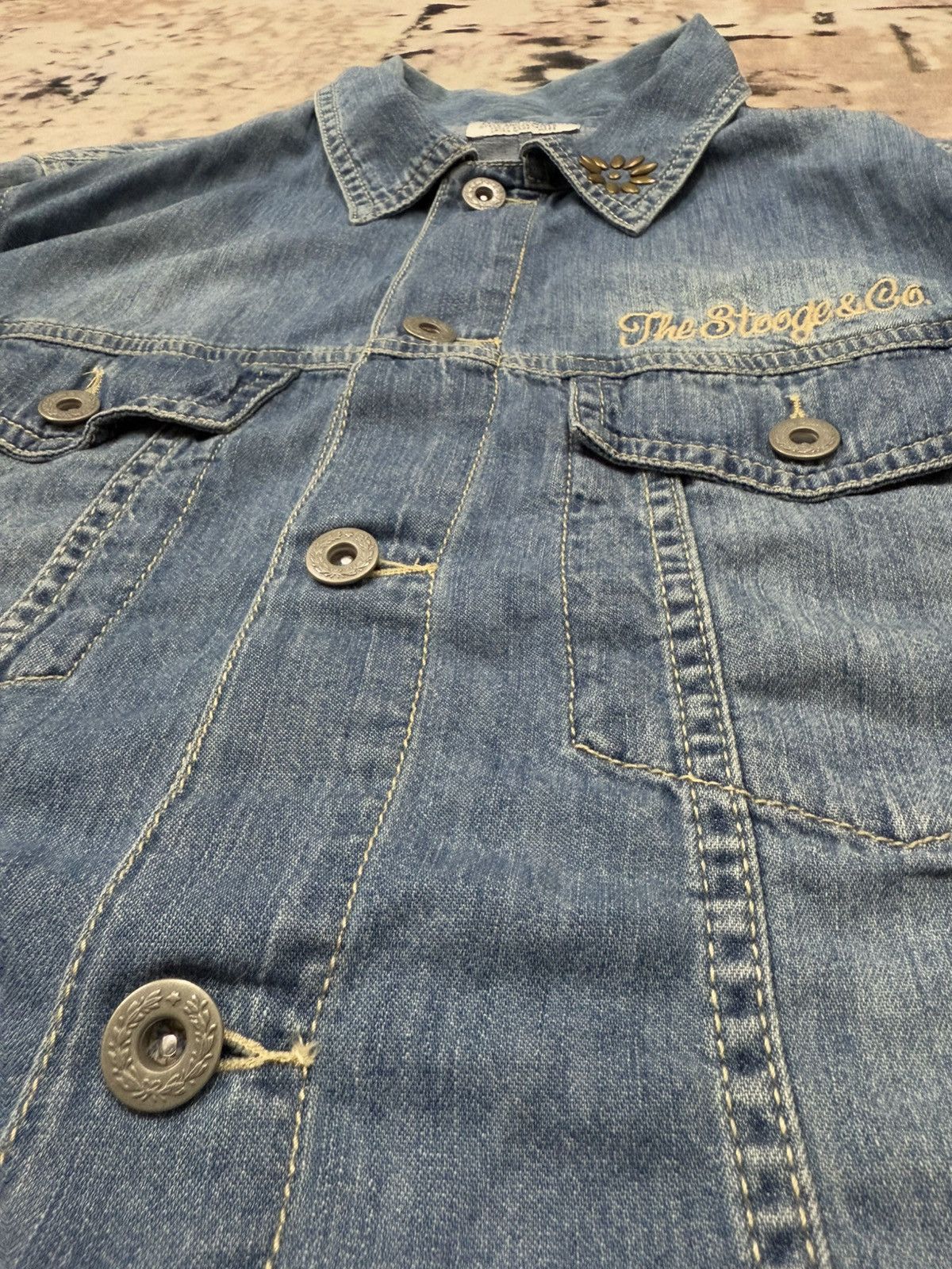Japanese Brand Stooge & Co Union Made Button Chambray Denim Jacket Size US S / EU 44-46 / 1 - 9 Thumbnail